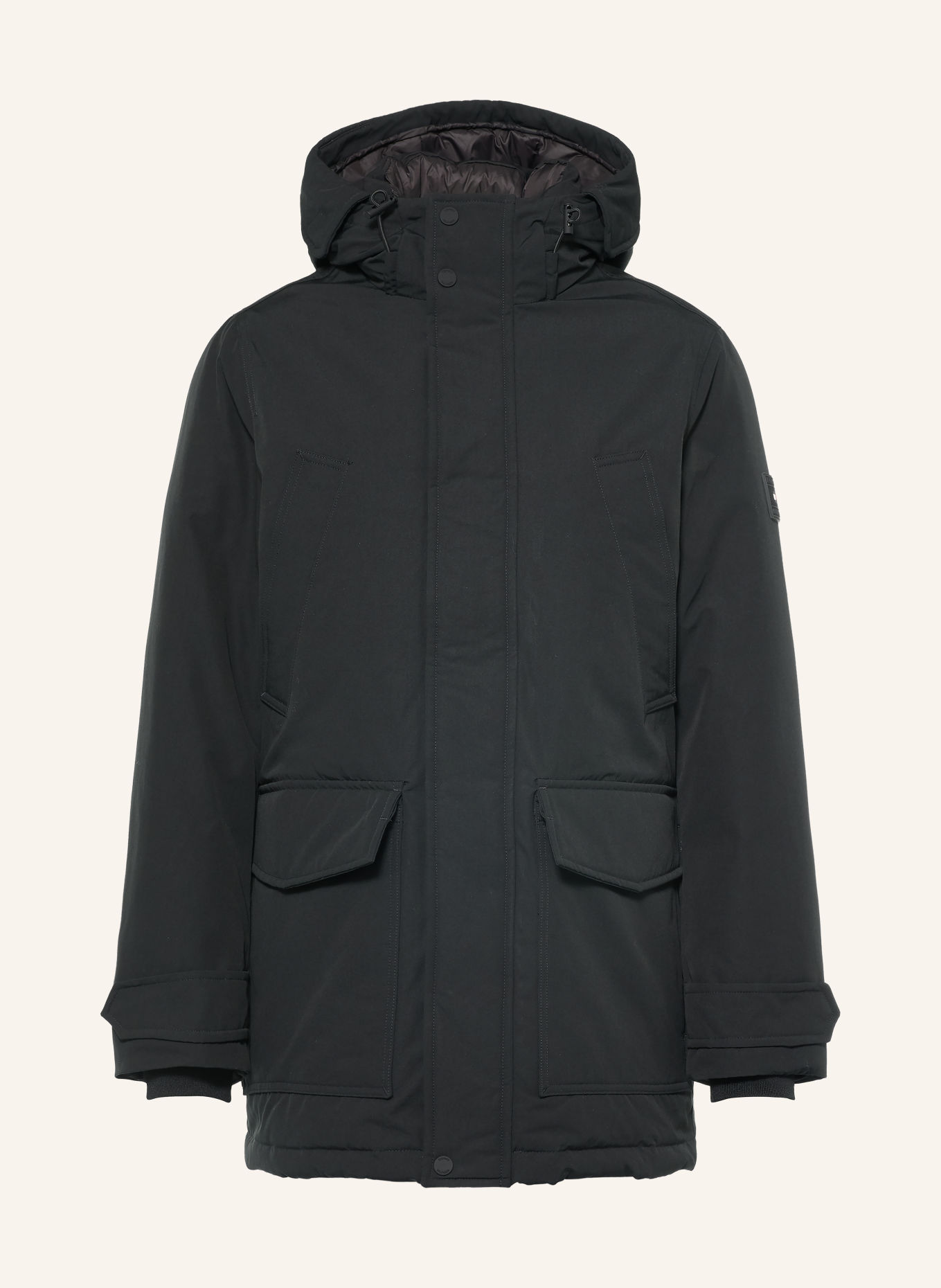 TOMMY HILFIGER Jacheta din puf ROCKIE: NEGRU