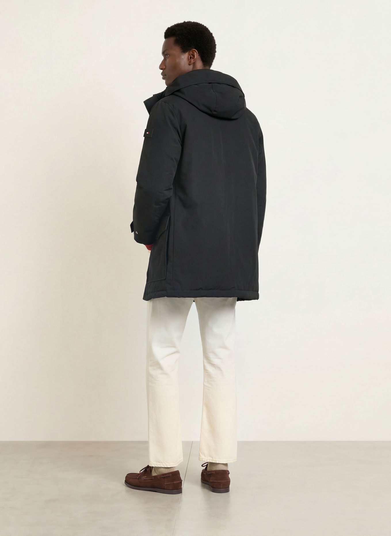 TOMMY HILFIGER Jacheta din puf ROCKIE: NEGRU