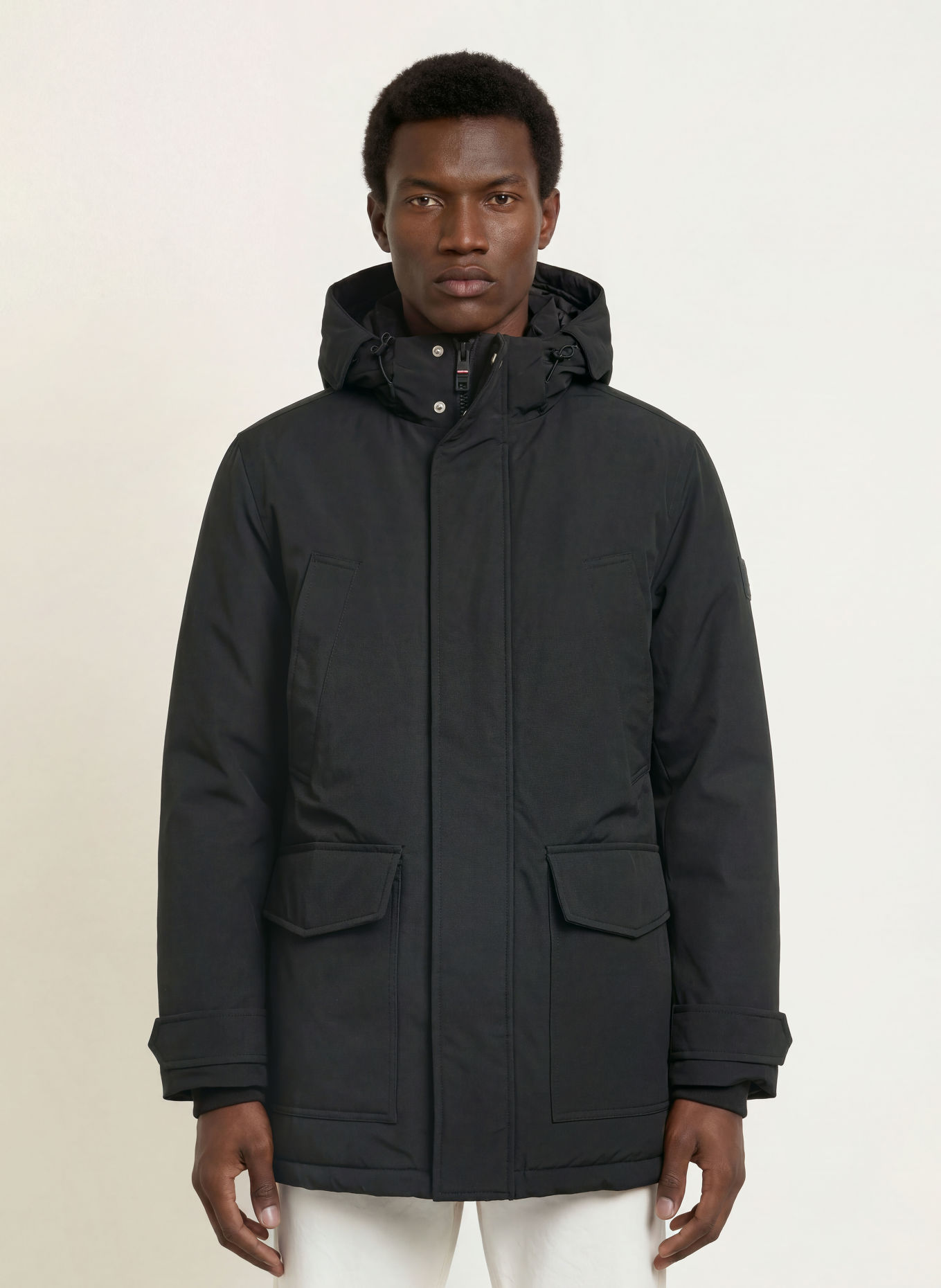 TOMMY HILFIGER Jacheta din puf ROCKIE: NEGRU