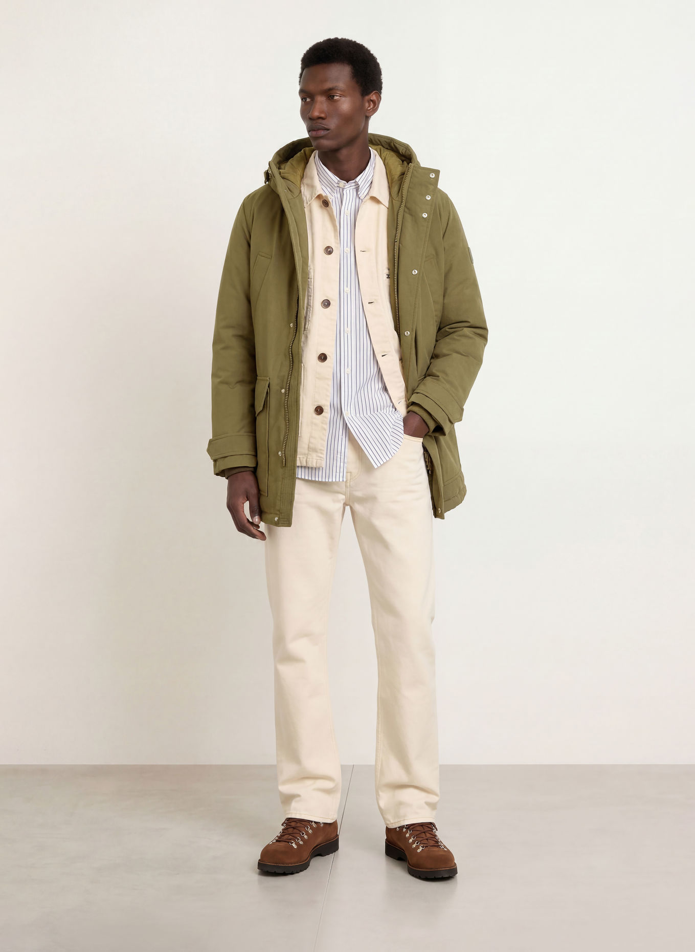 TOMMY HILFIGER Jacheta din puf ROCKIE: KAKI