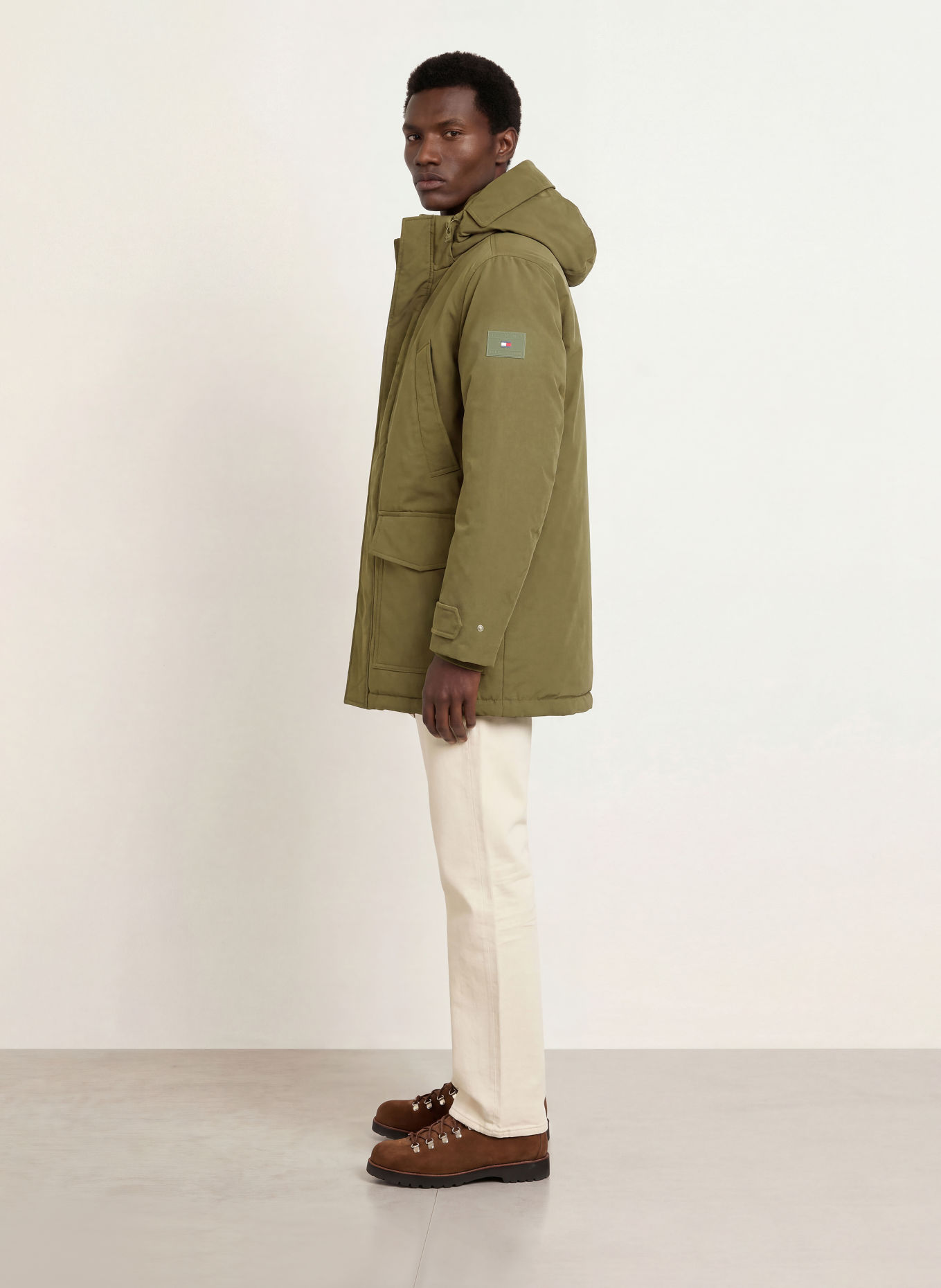 TOMMY HILFIGER Jacheta din puf ROCKIE: KAKI