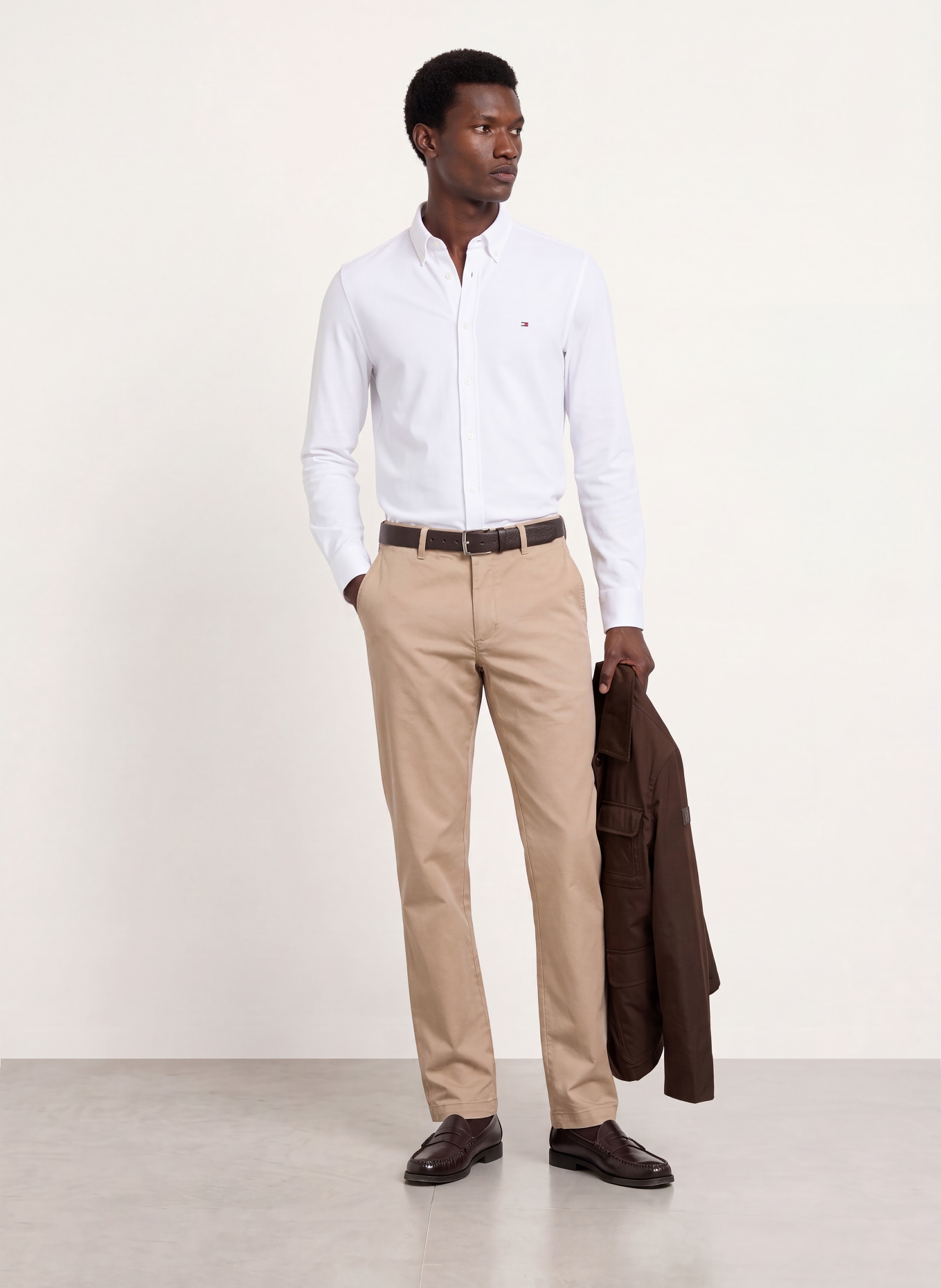TOMMY HILFIGER Piqué-Hemd Slim Ft: WEISS