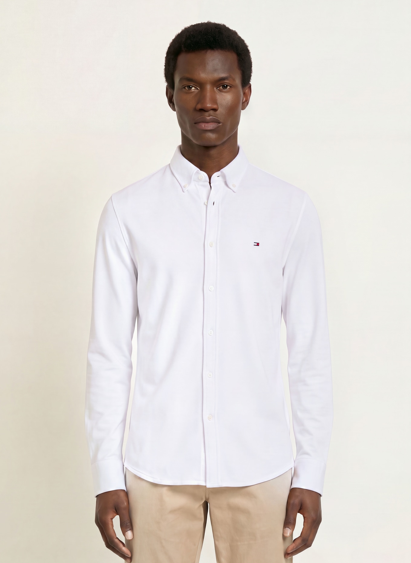 TOMMY HILFIGER Piqué-Hemd Slim Ft: WEISS