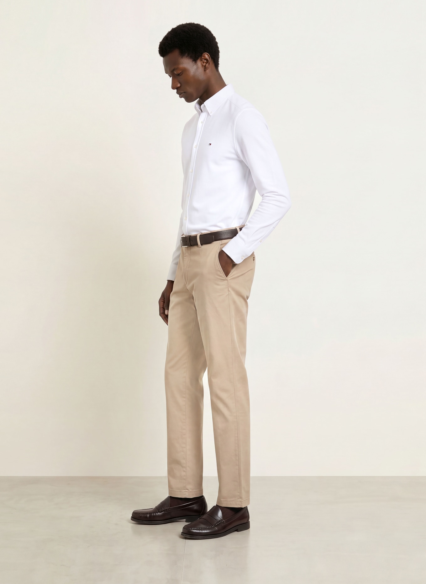 TOMMY HILFIGER Piqué-Hemd Slim Ft: WEISS