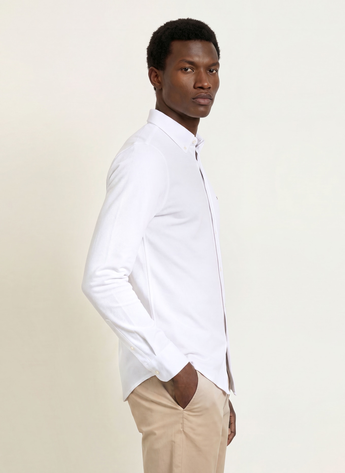 TOMMY HILFIGER Piqué-Hemd Slim Ft: WEISS