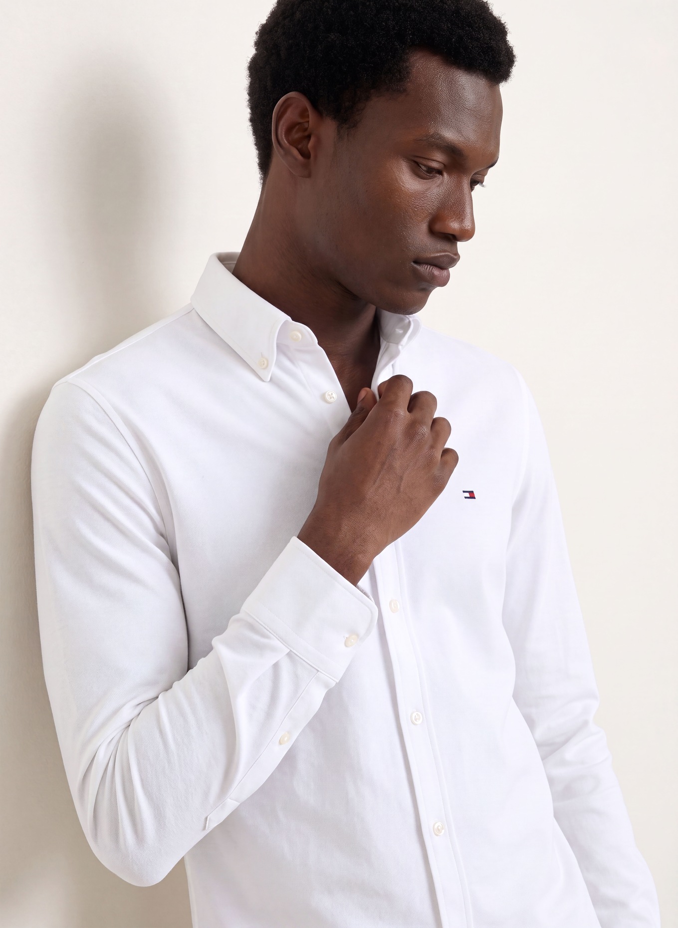 TOMMY HILFIGER Piqué-Hemd Slim Ft: WEISS