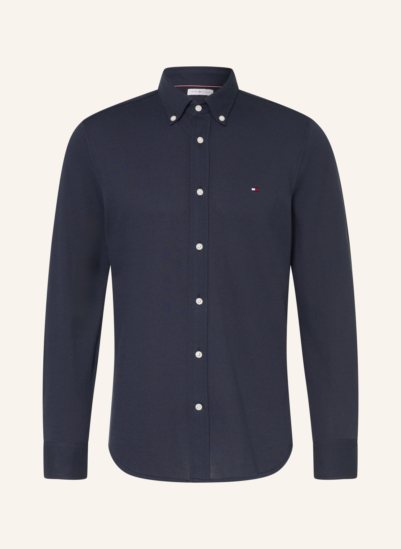 TOMMY HILFIGER Piqué-Hemd Slim Ft: DUNKELBLAU