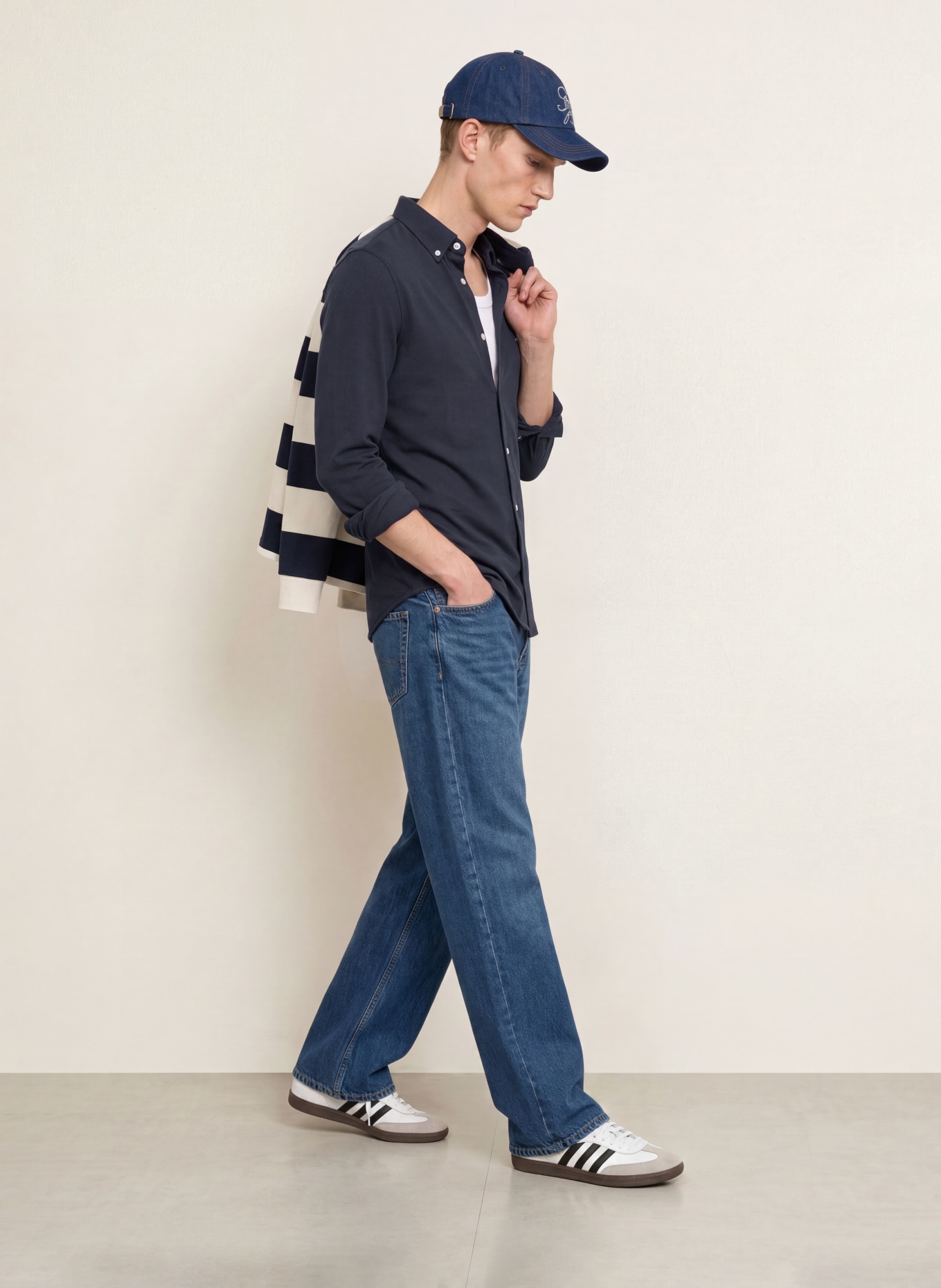 TOMMY HILFIGER Piqué-Hemd Slim Ft: DUNKELBLAU