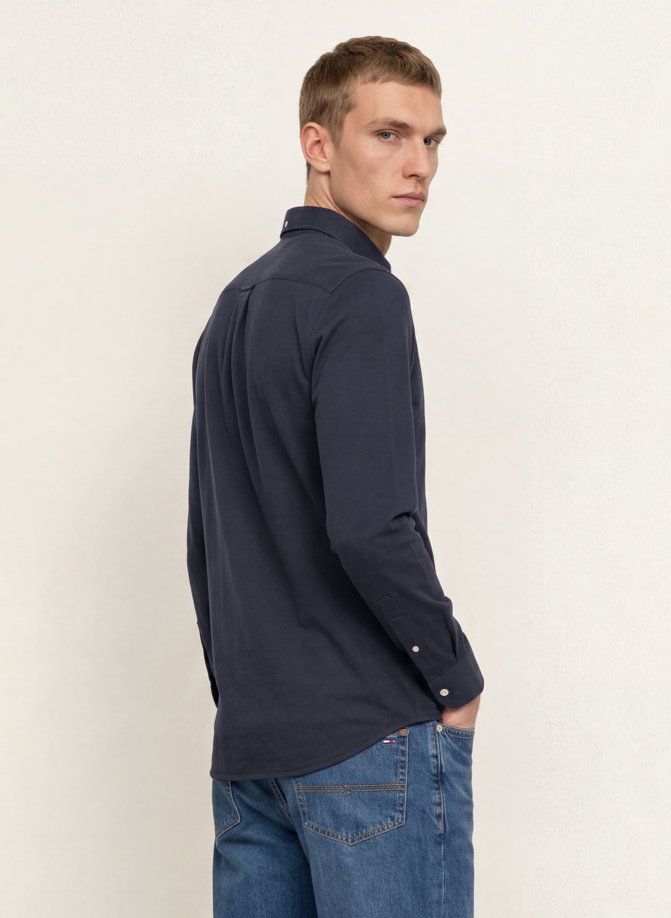 TOMMY HILFIGER Piqué-Hemd Slim Ft: DUNKELBLAU