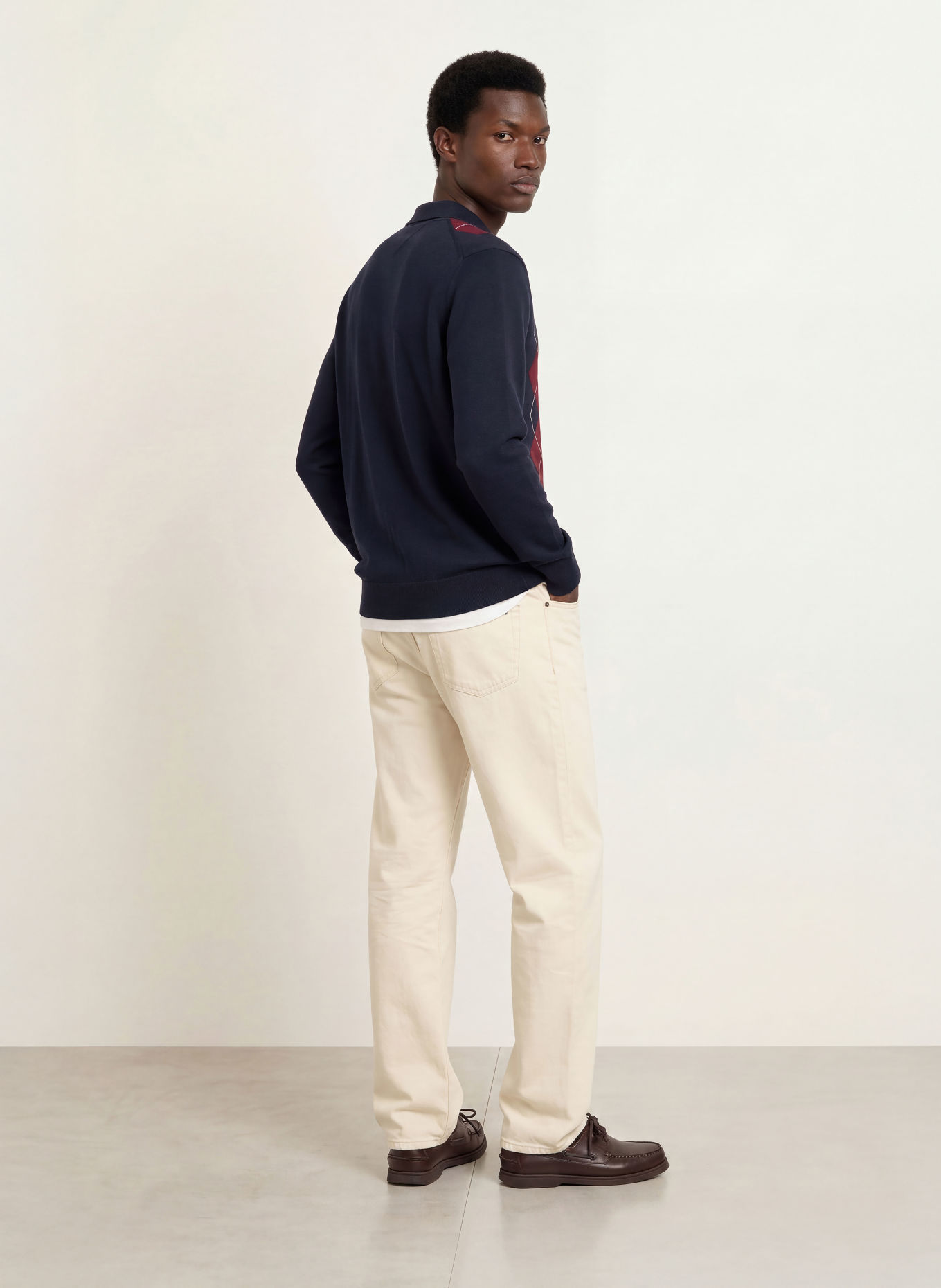 TOMMY HILFIGER Strikket poloshirt: MØRKEBLÅ / MØRKERØD / HVID