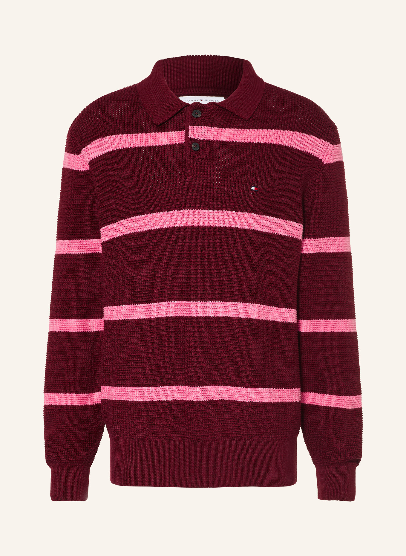 TOMMY HILFIGER Rugbyshirt: DUNKELROT / PINK