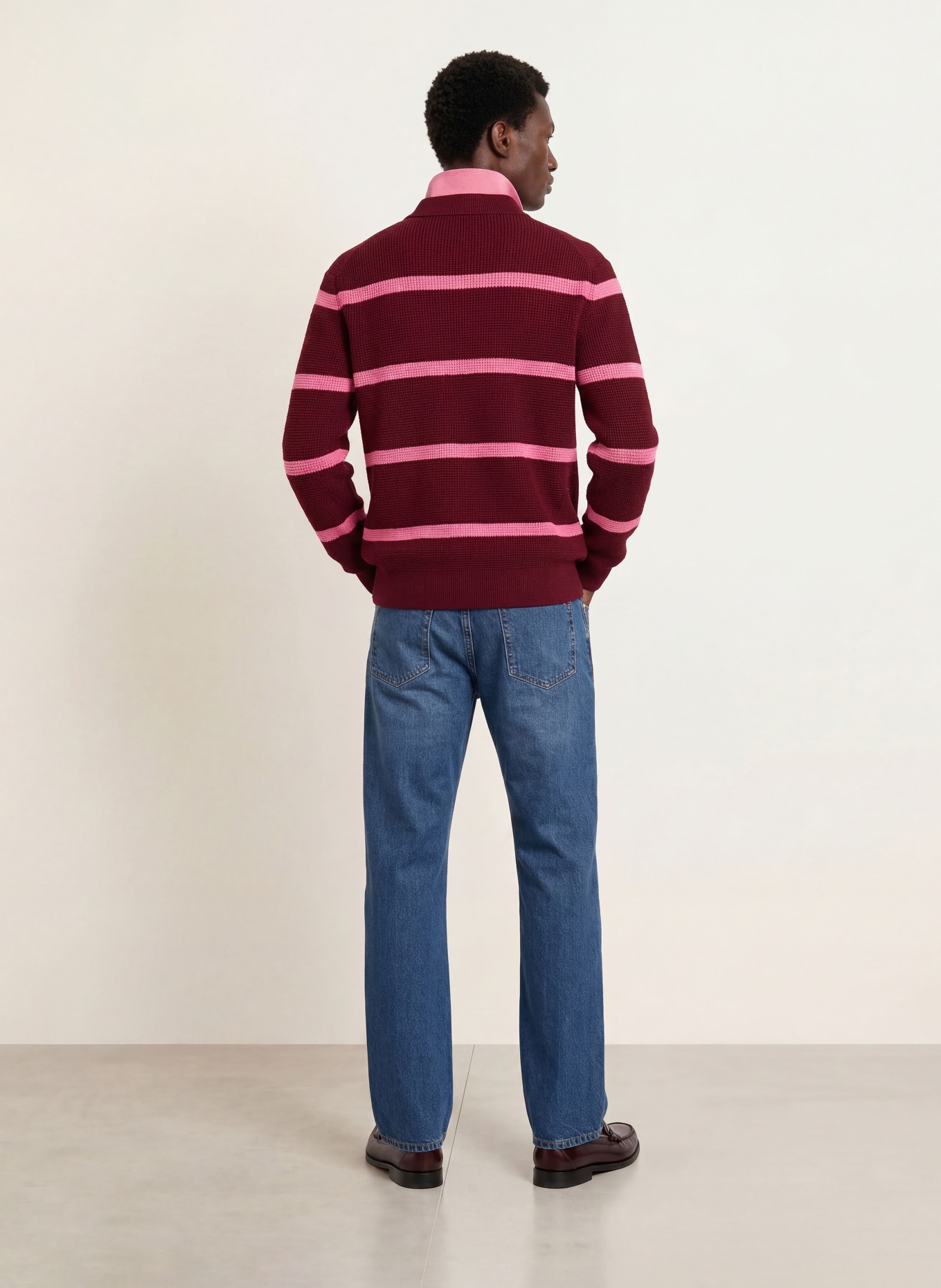 TOMMY HILFIGER Rugbyshirt: DUNKELROT / PINK