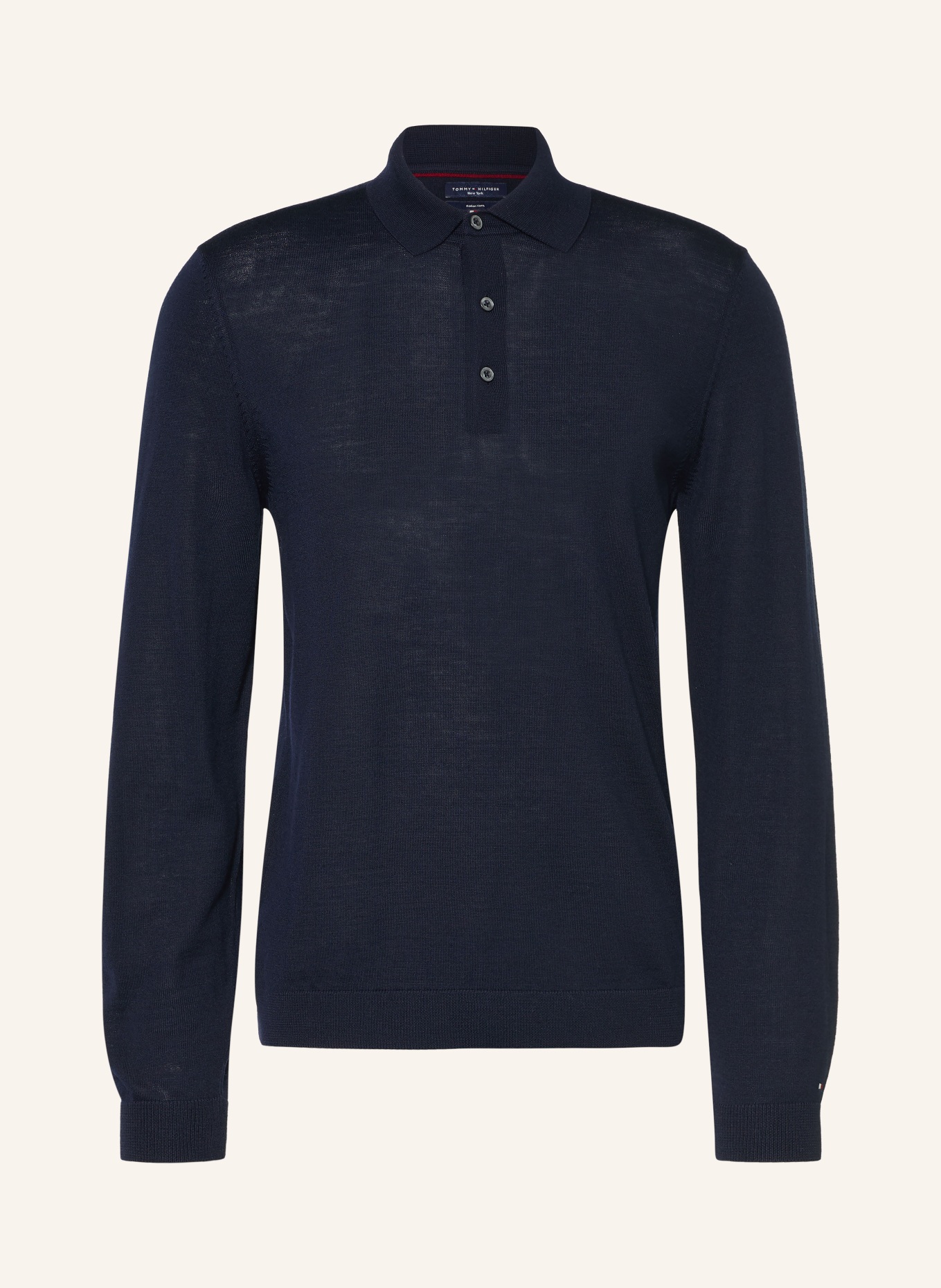 TOMMY HILFIGER Strick-Poloshirt: DUNKELBLAU