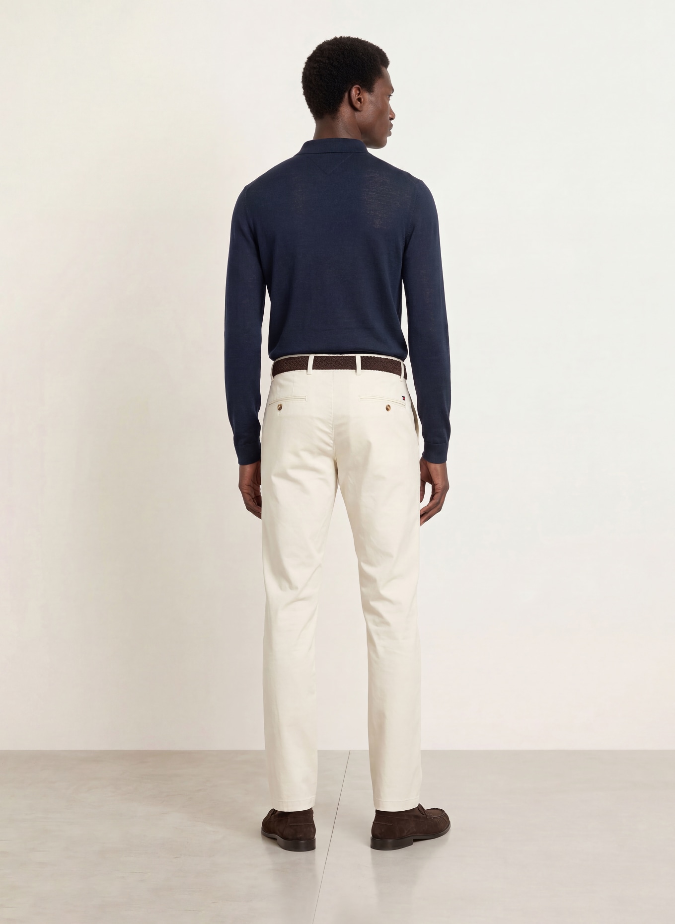 TOMMY HILFIGER Strick-Poloshirt: DUNKELBLAU