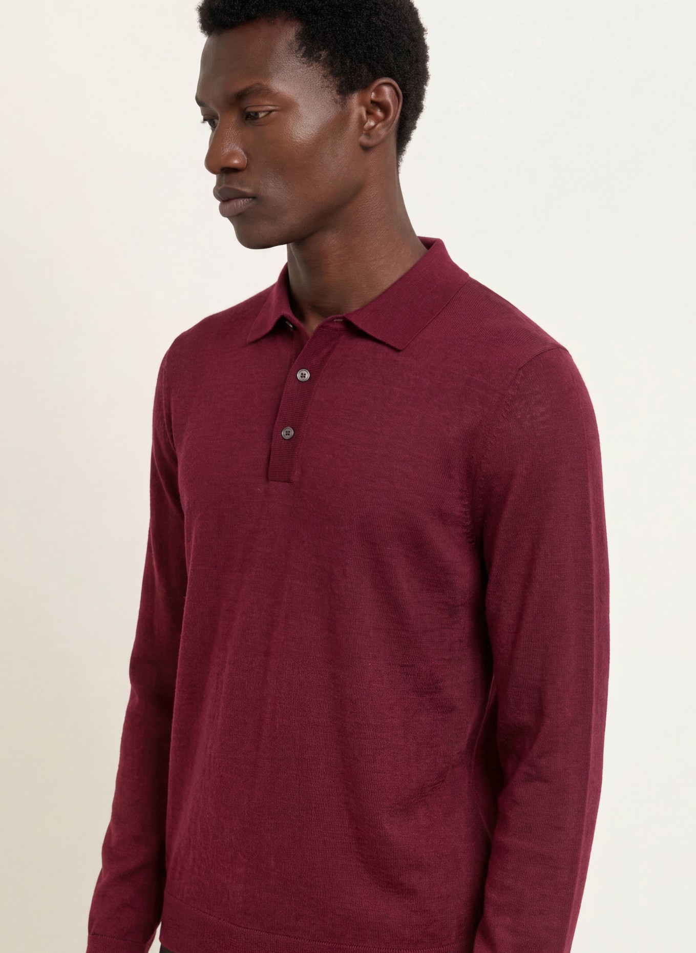 TOMMY HILFIGER Strick-Poloshirt: DUNKELROT