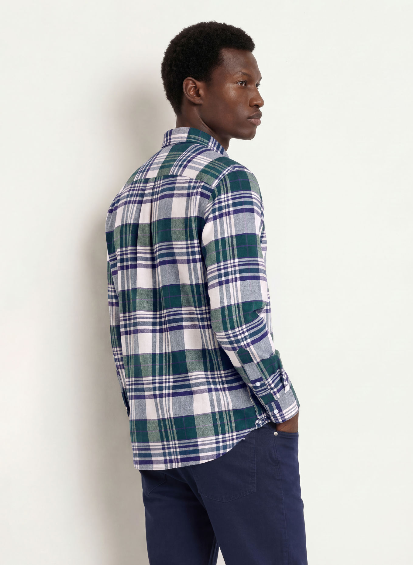 TOMMY HILFIGER Cămașă din flanelă, croială regular: VERDE / MOV / ALBASTRU