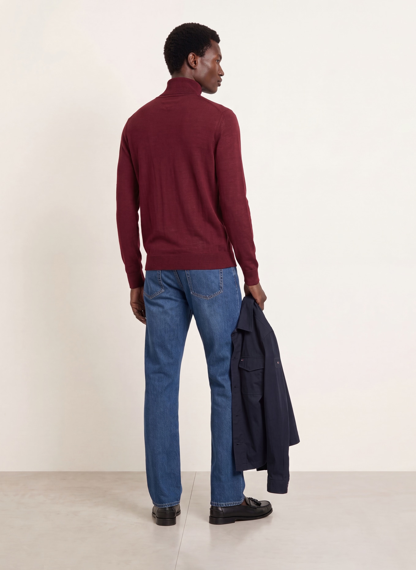 TOMMY HILFIGER Rollkragenpullover: DUNKELROT