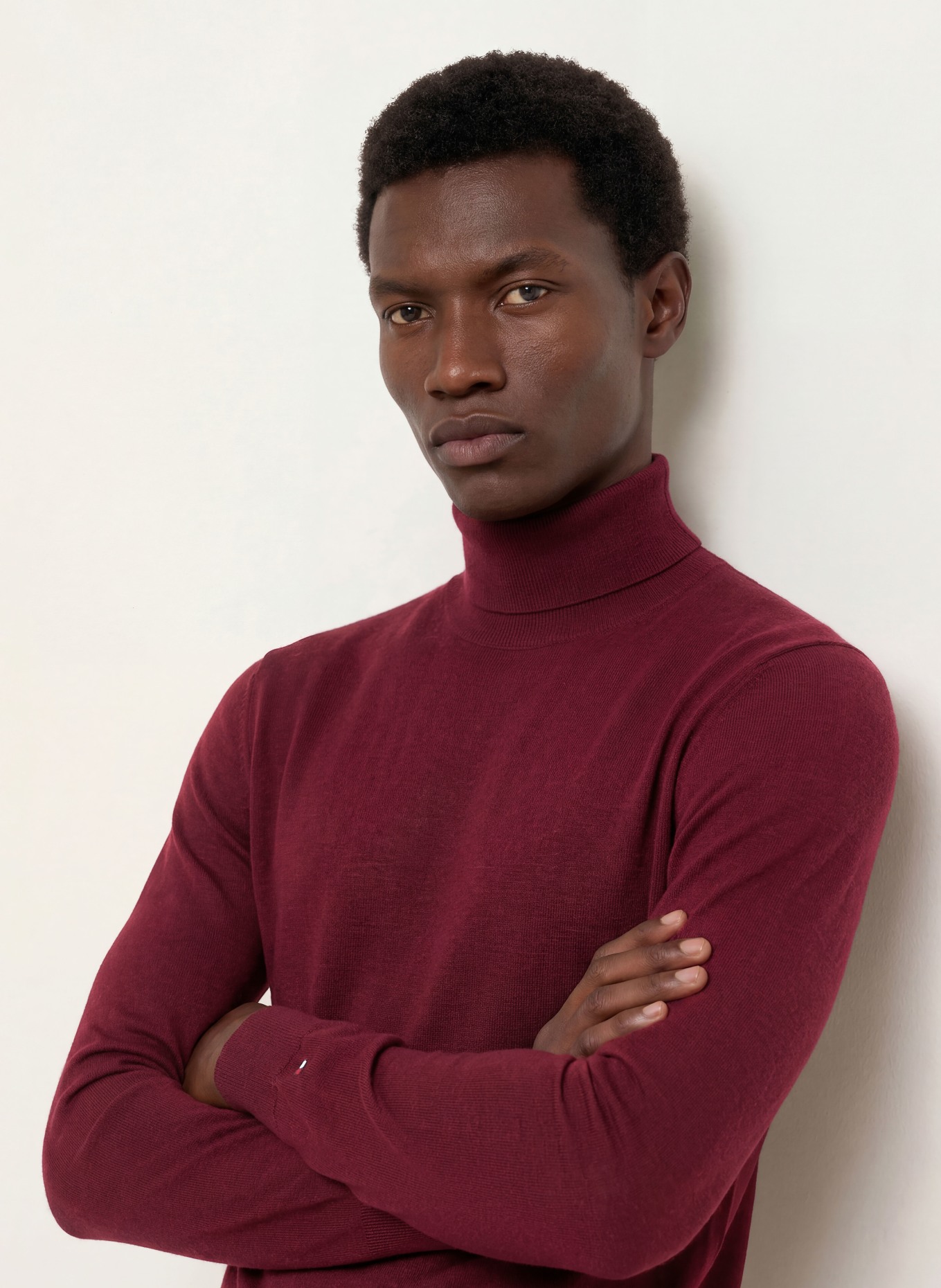 TOMMY HILFIGER Rollkragenpullover: DUNKELROT