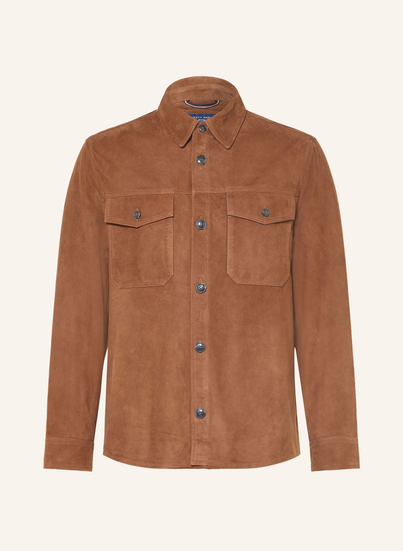 TOMMY HILFIGER Surveste en cuir: COGNAC