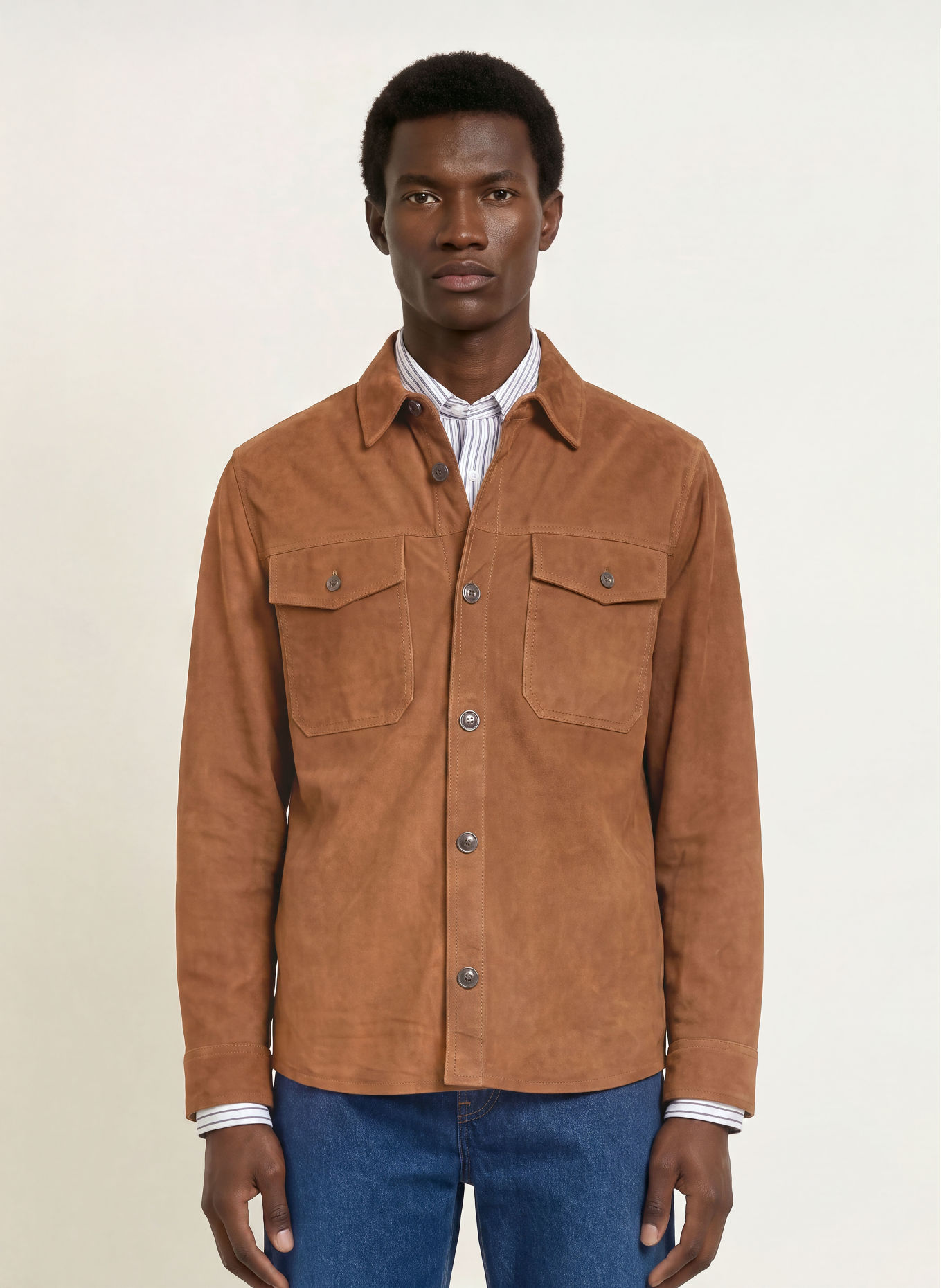 TOMMY HILFIGER Surveste en cuir: COGNAC