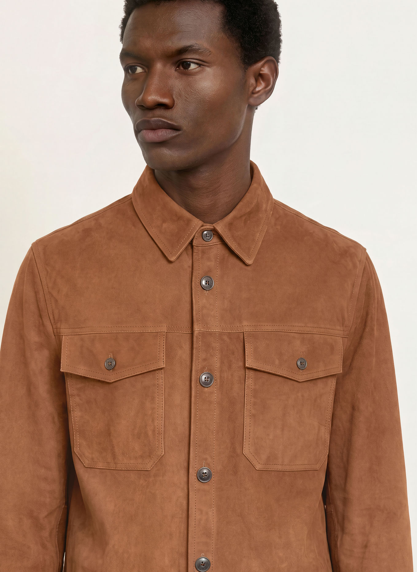 TOMMY HILFIGER Surveste en cuir: COGNAC