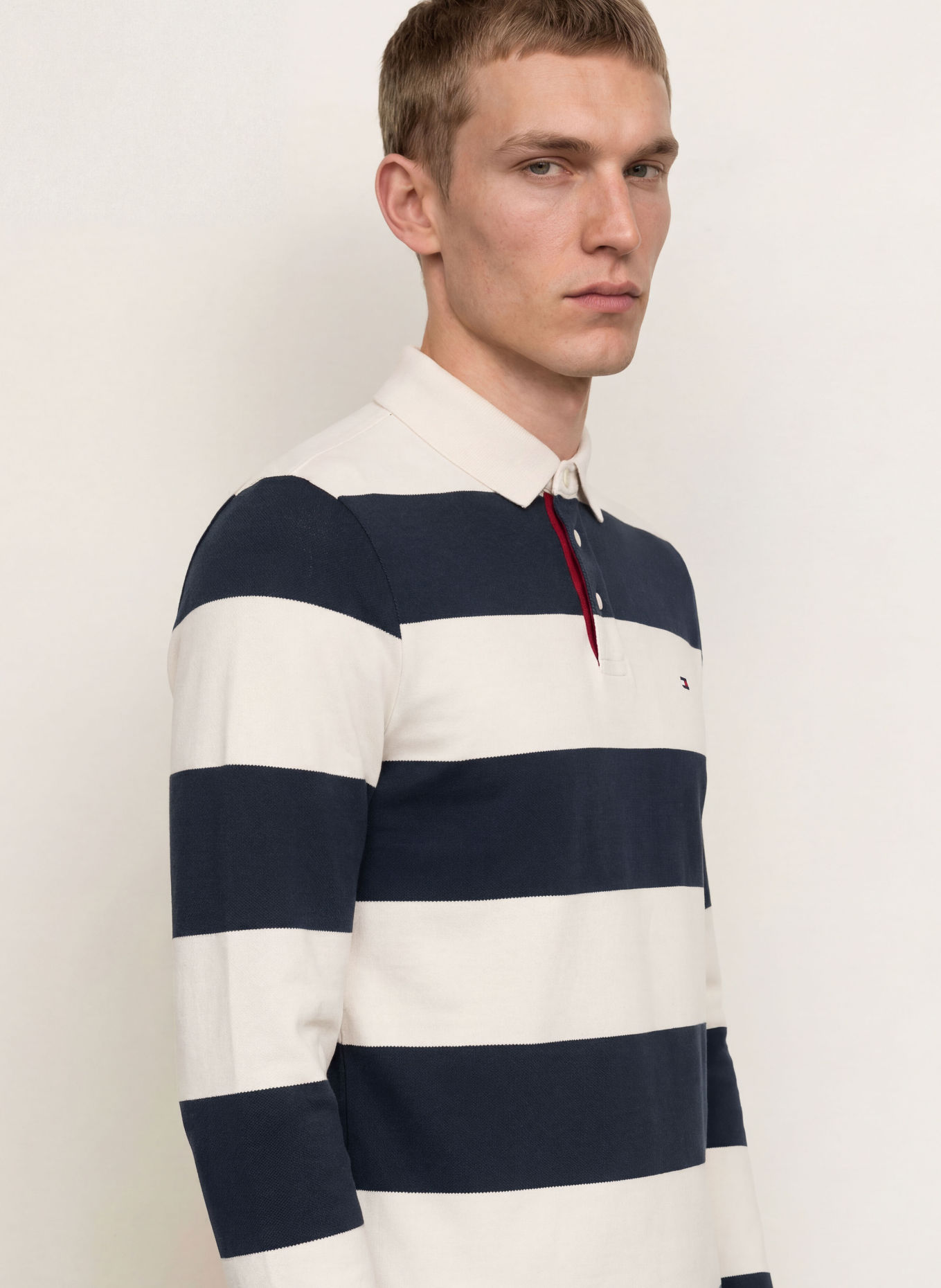 TOMMY HILFIGER Rugbyskjorta: MÖRKBLÅ / VIT