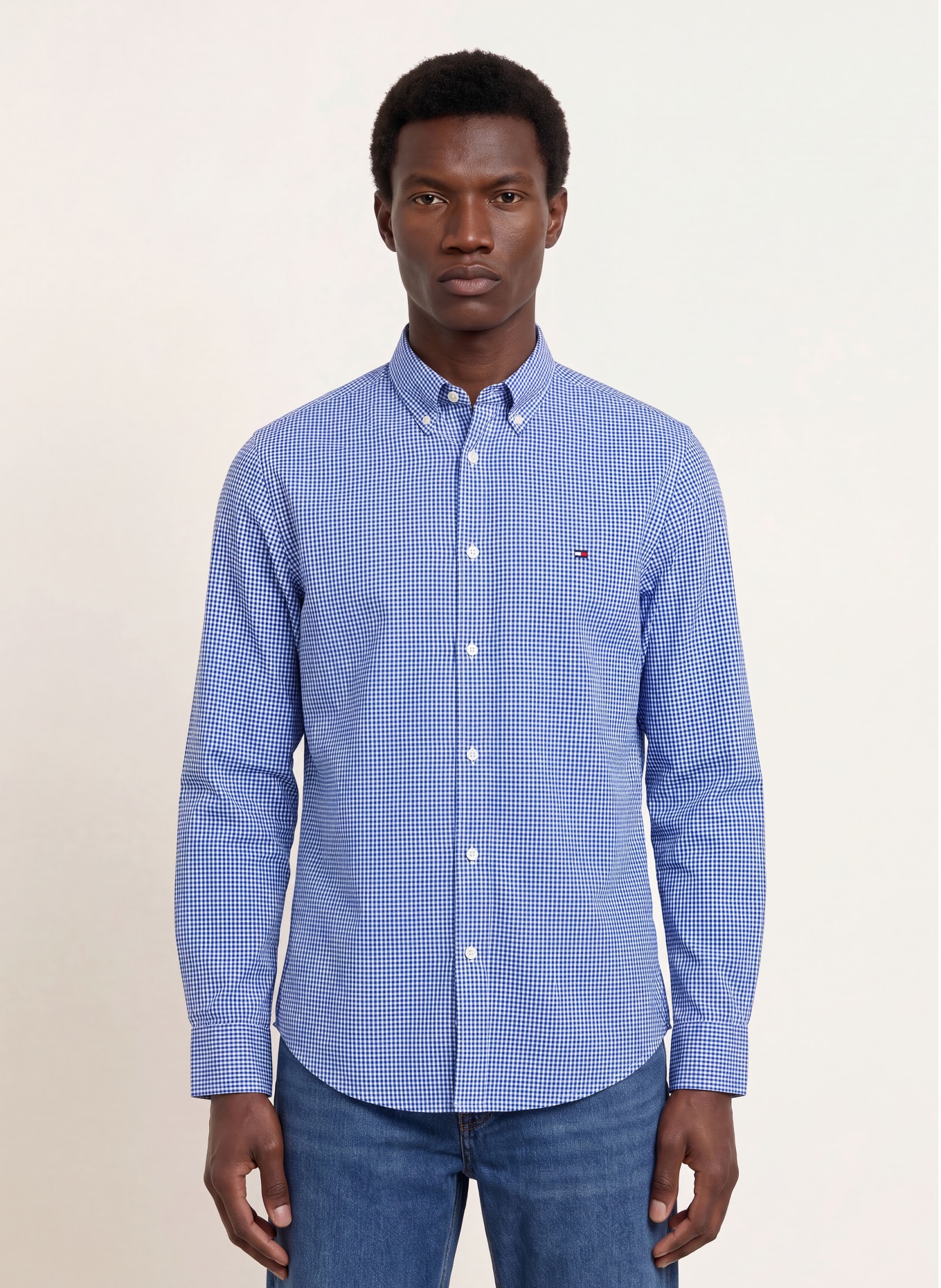 TOMMY HILFIGER Comfort Fit Shirt: BLUE / WHITE