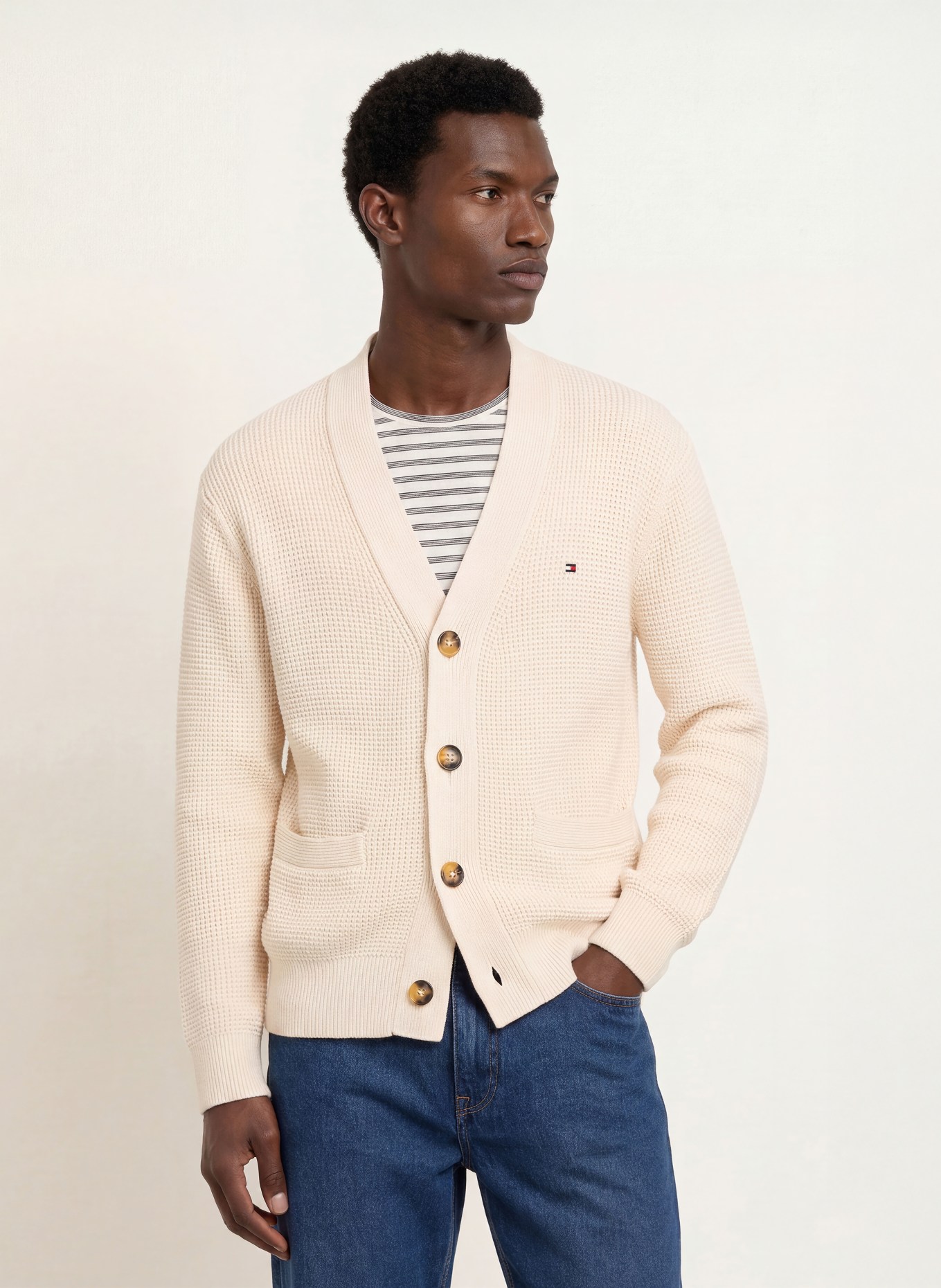 TOMMY HILFIGER Strickjacke: ECRU