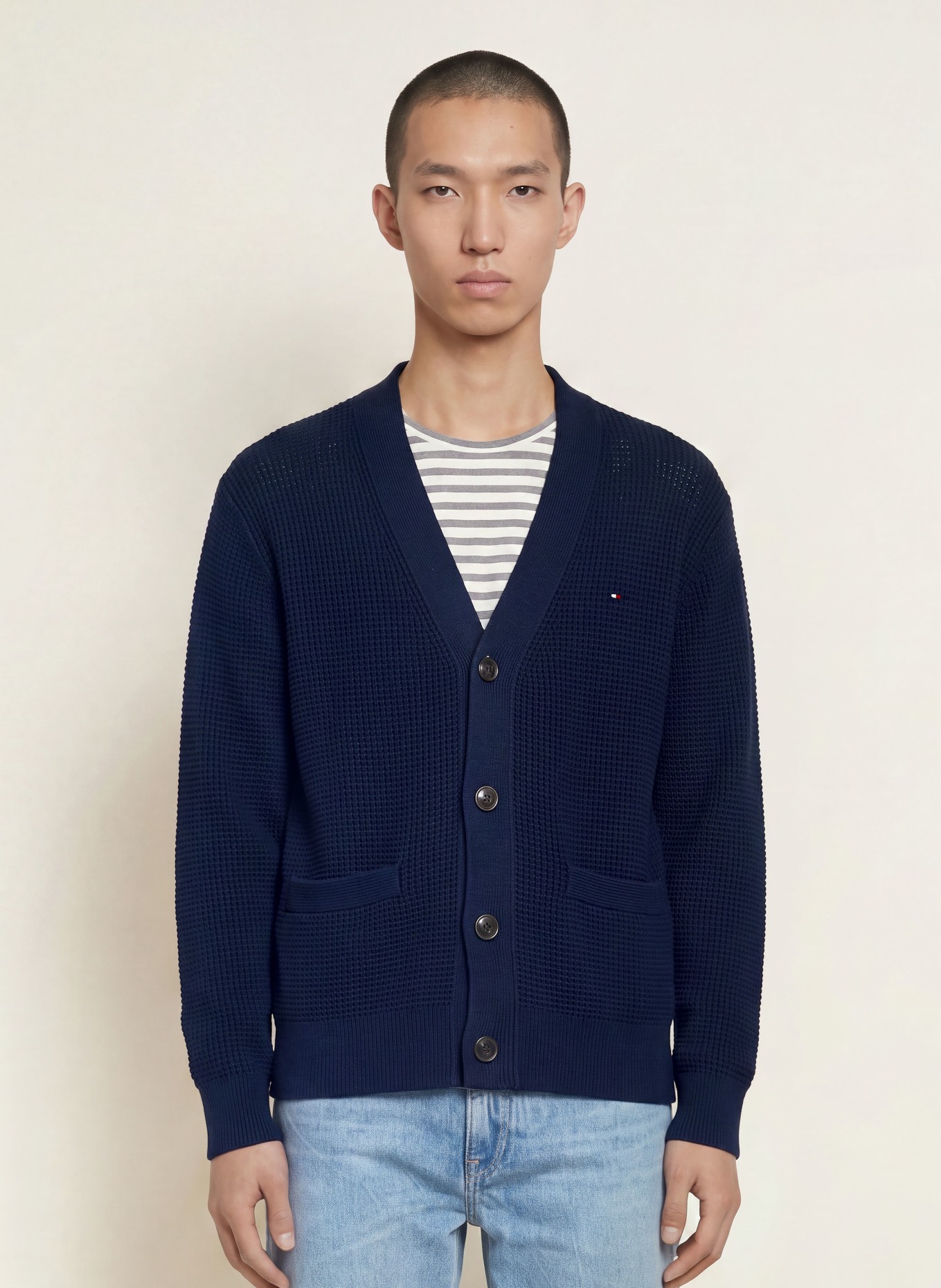 TOMMY HILFIGER Cardigan: DARK BLUE