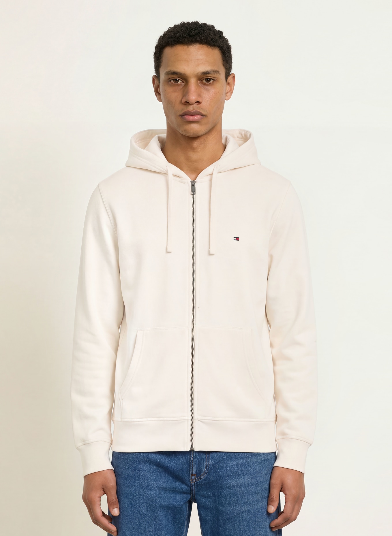 TOMMY HILFIGER Zip-up sweatshirt: ECRU