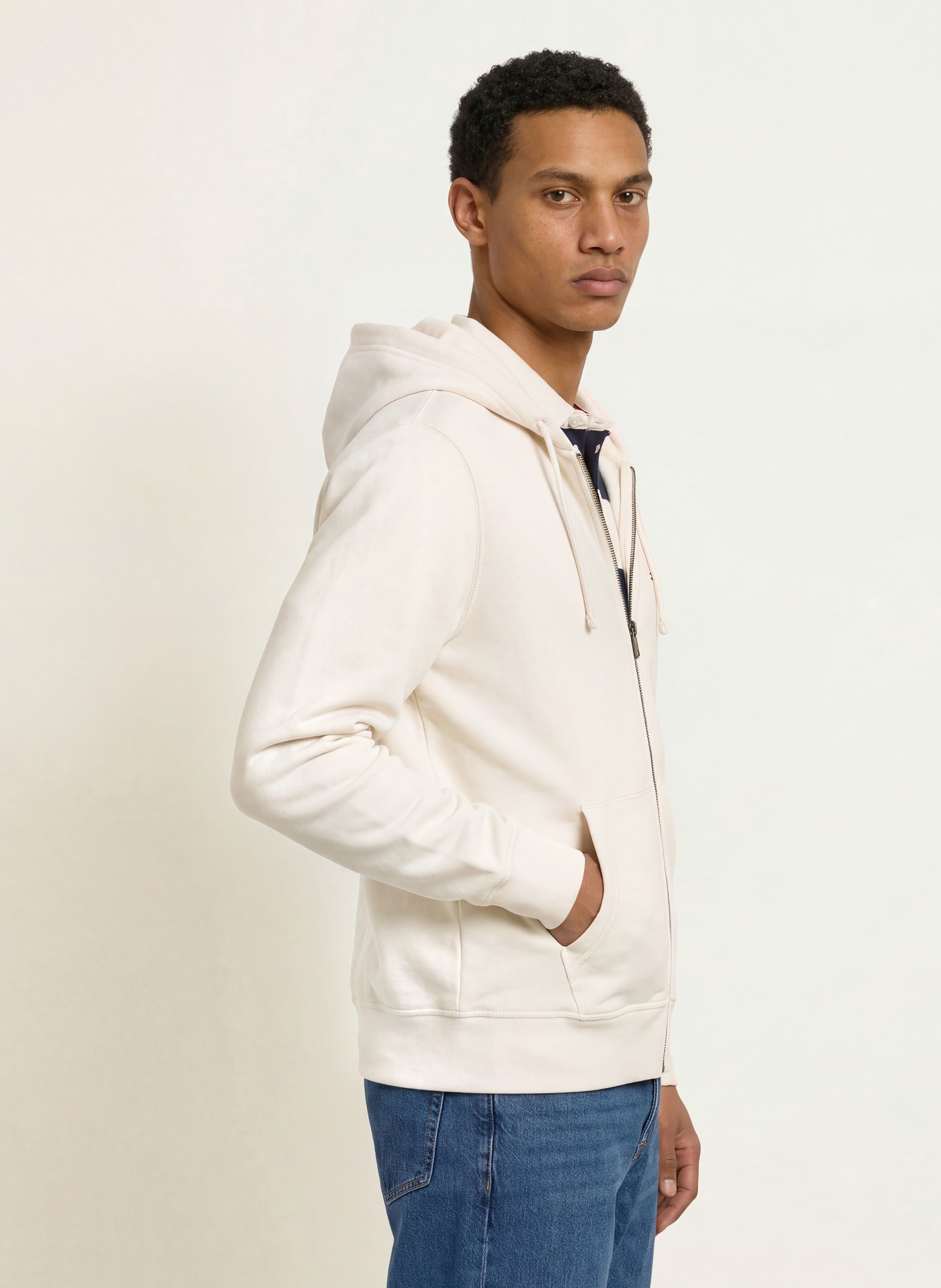 TOMMY HILFIGER Zip-up sweatshirt: ECRU