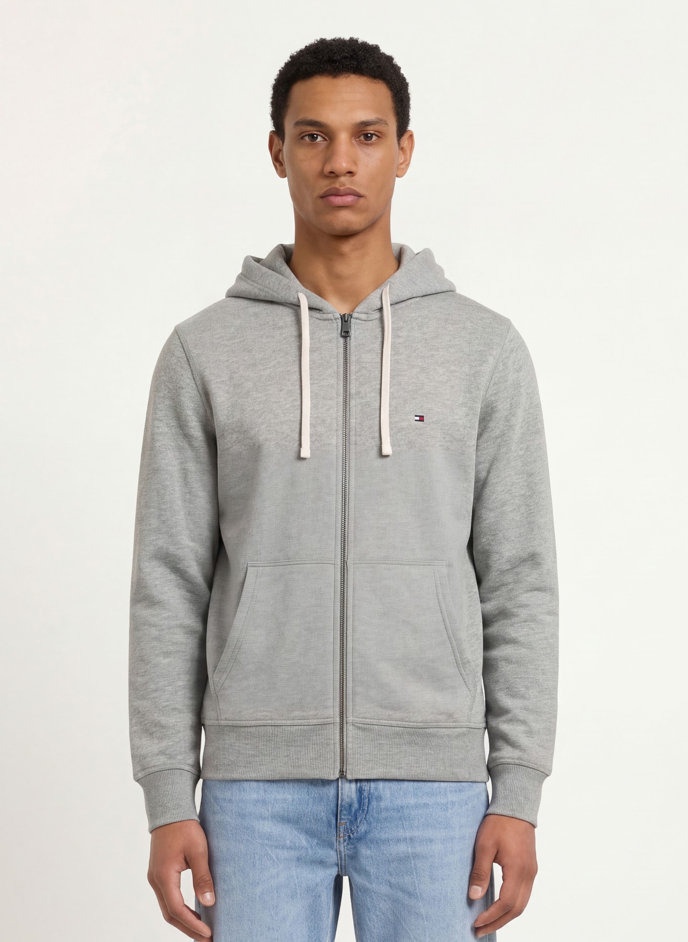 TOMMY HILFIGER Sweatjacke: GRAU