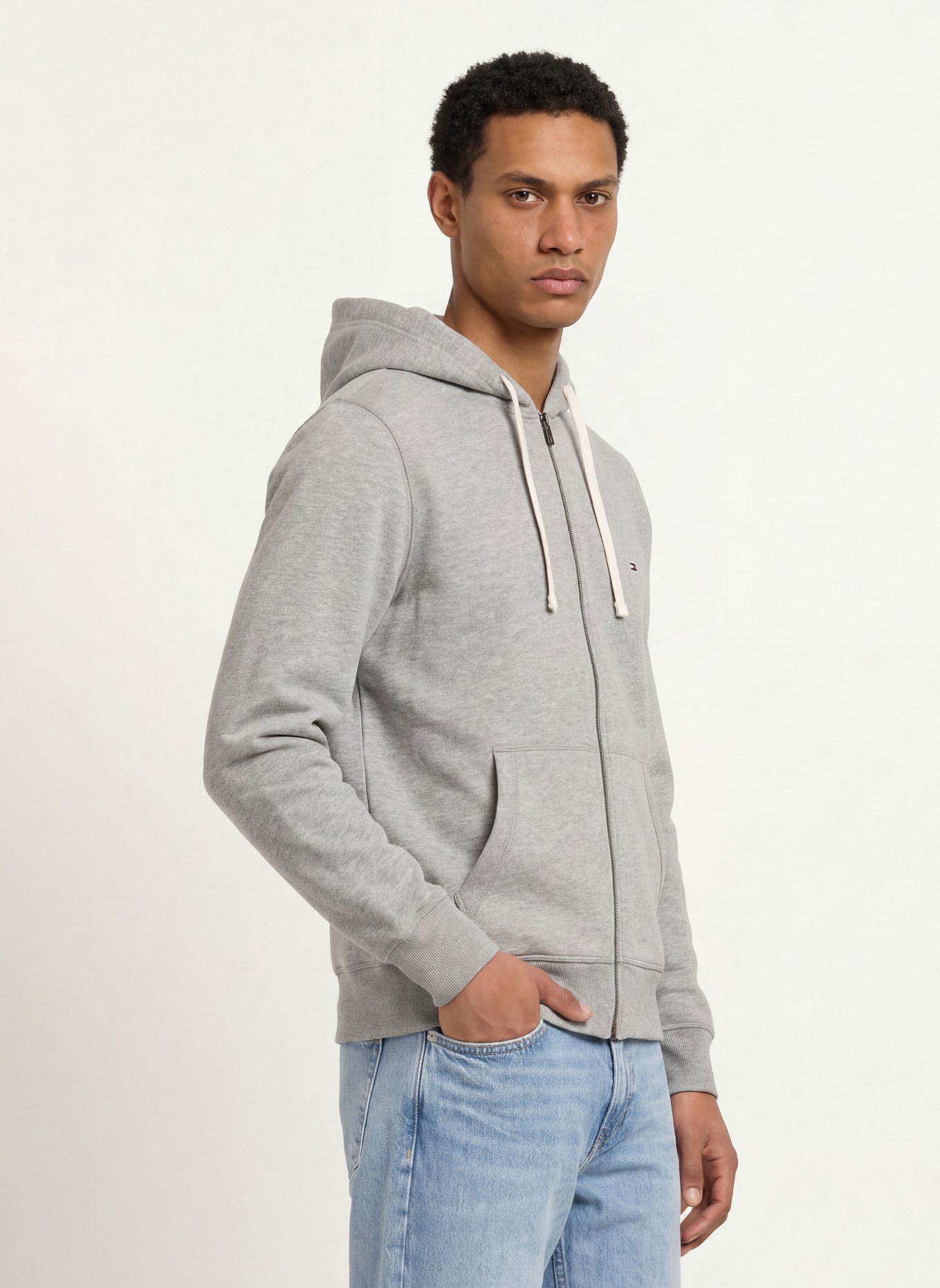 TOMMY HILFIGER Sweatjacke: GRAU
