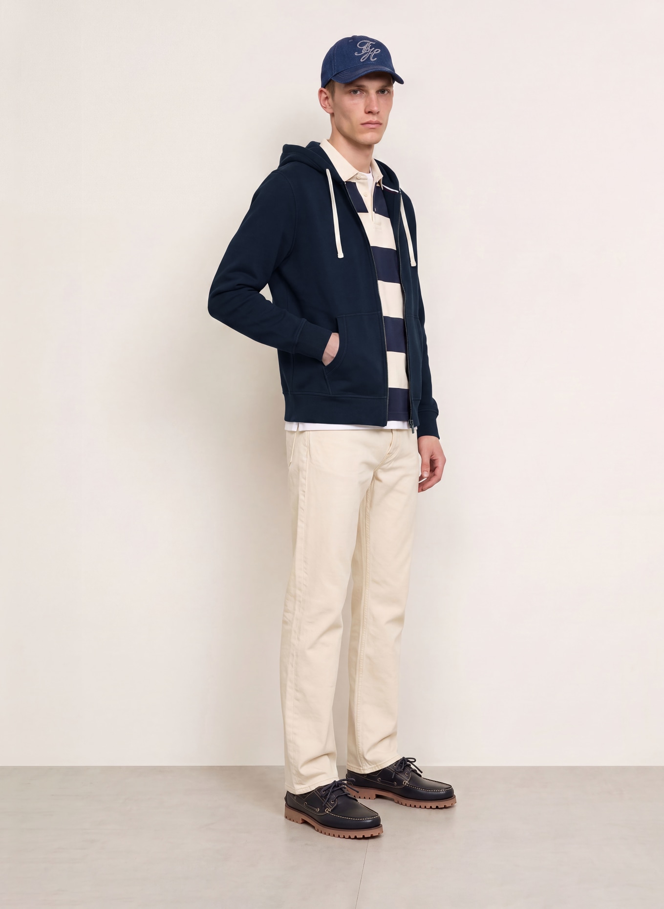 TOMMY HILFIGER Zip-up sweatshirt: DARK BLUE