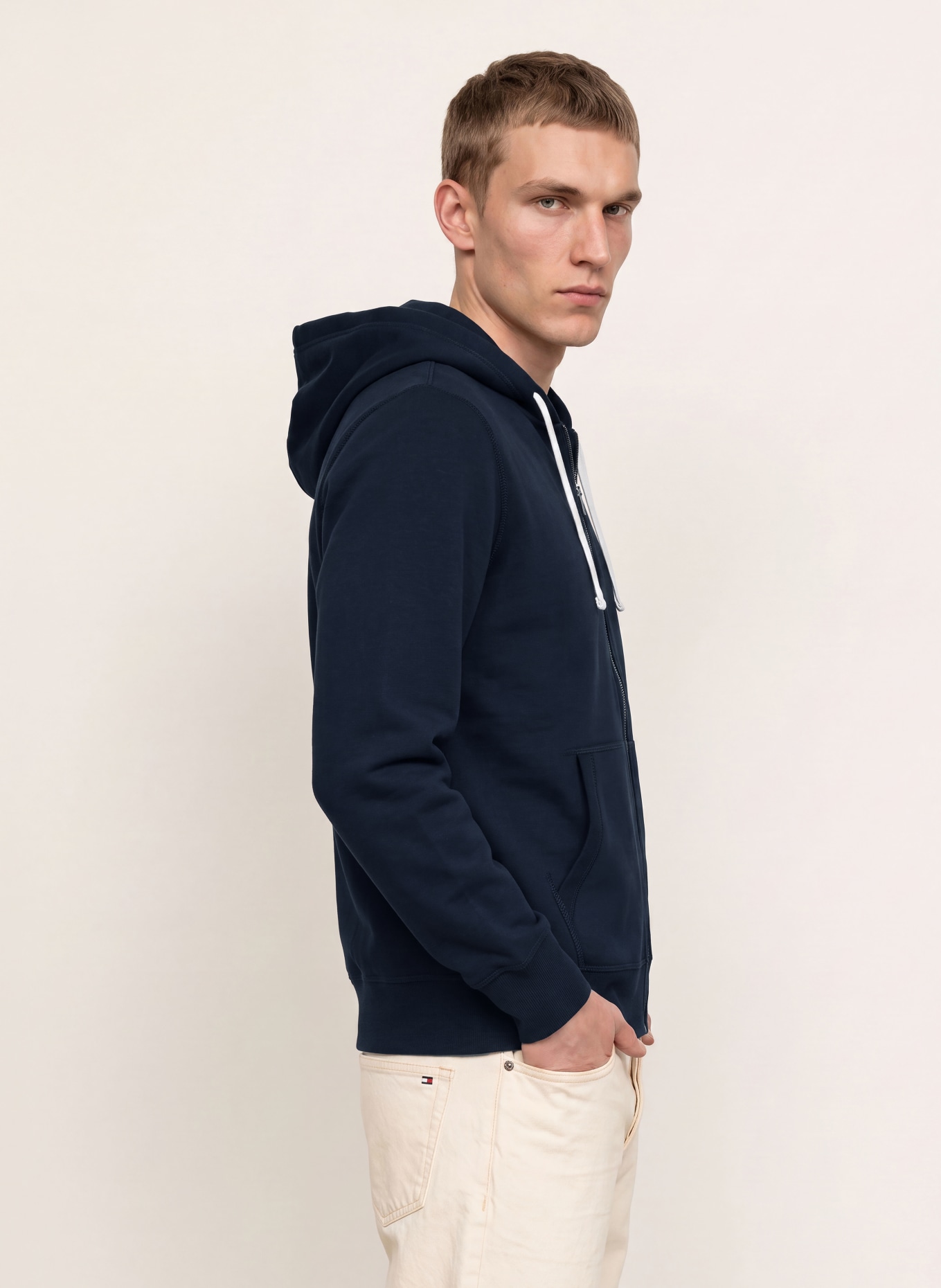 TOMMY HILFIGER Zip-up sweatshirt: DARK BLUE