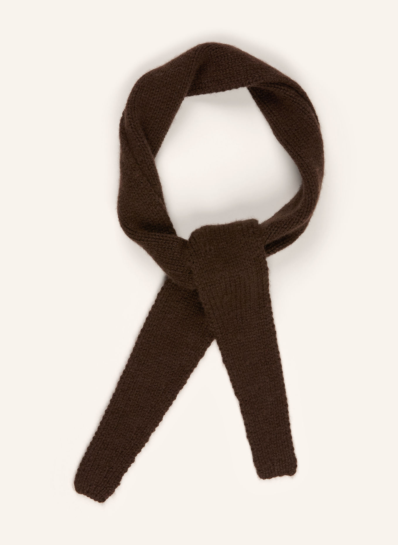 darling harbour Triangular scarf with cashmere: DARK BROWN