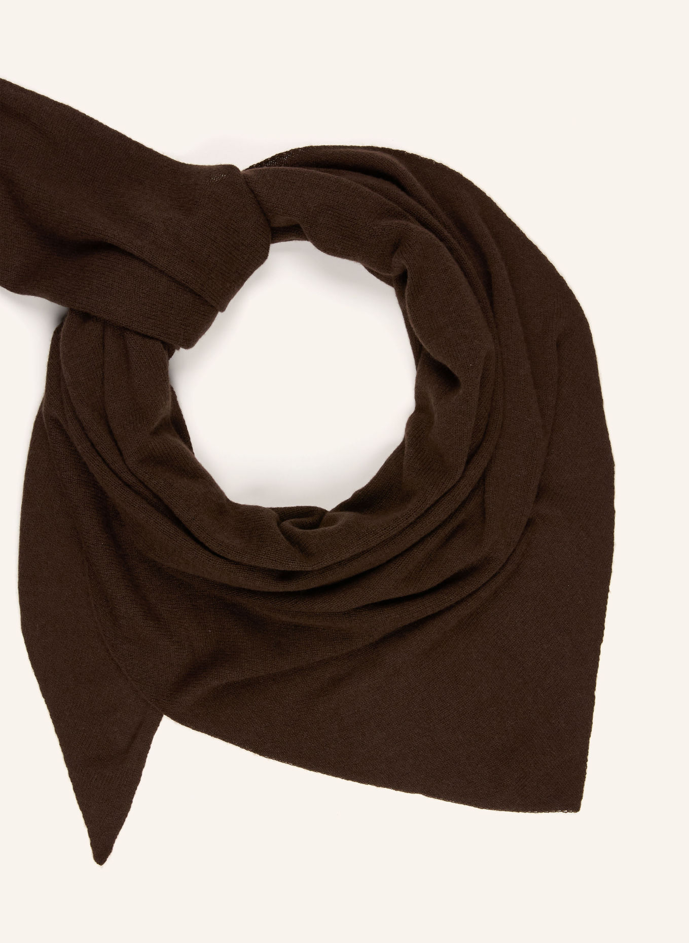 darling harbour Triangular scarf with cashmere: DARK BROWN