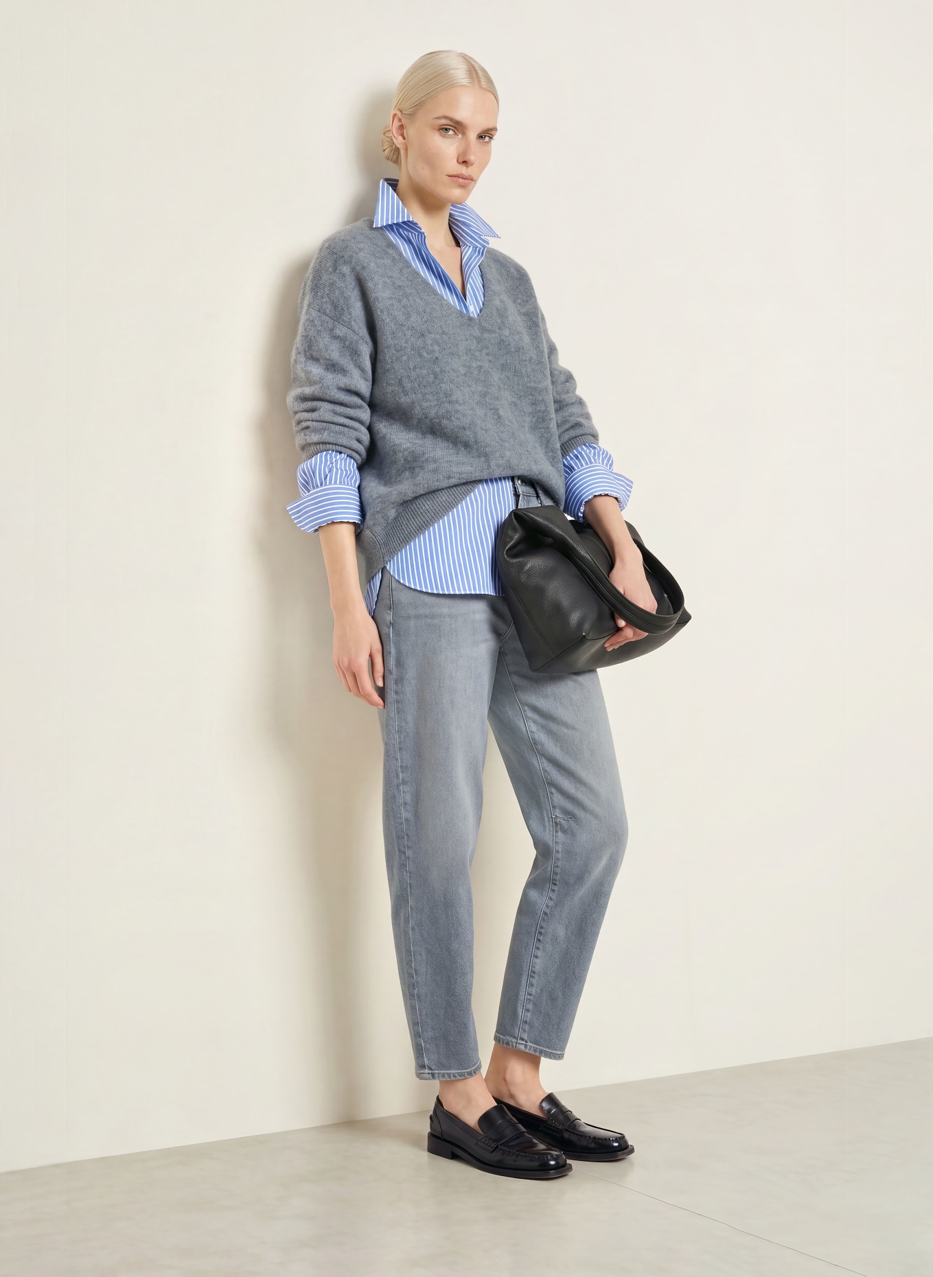 darling harbour Pullover: MID GREY MELANGE