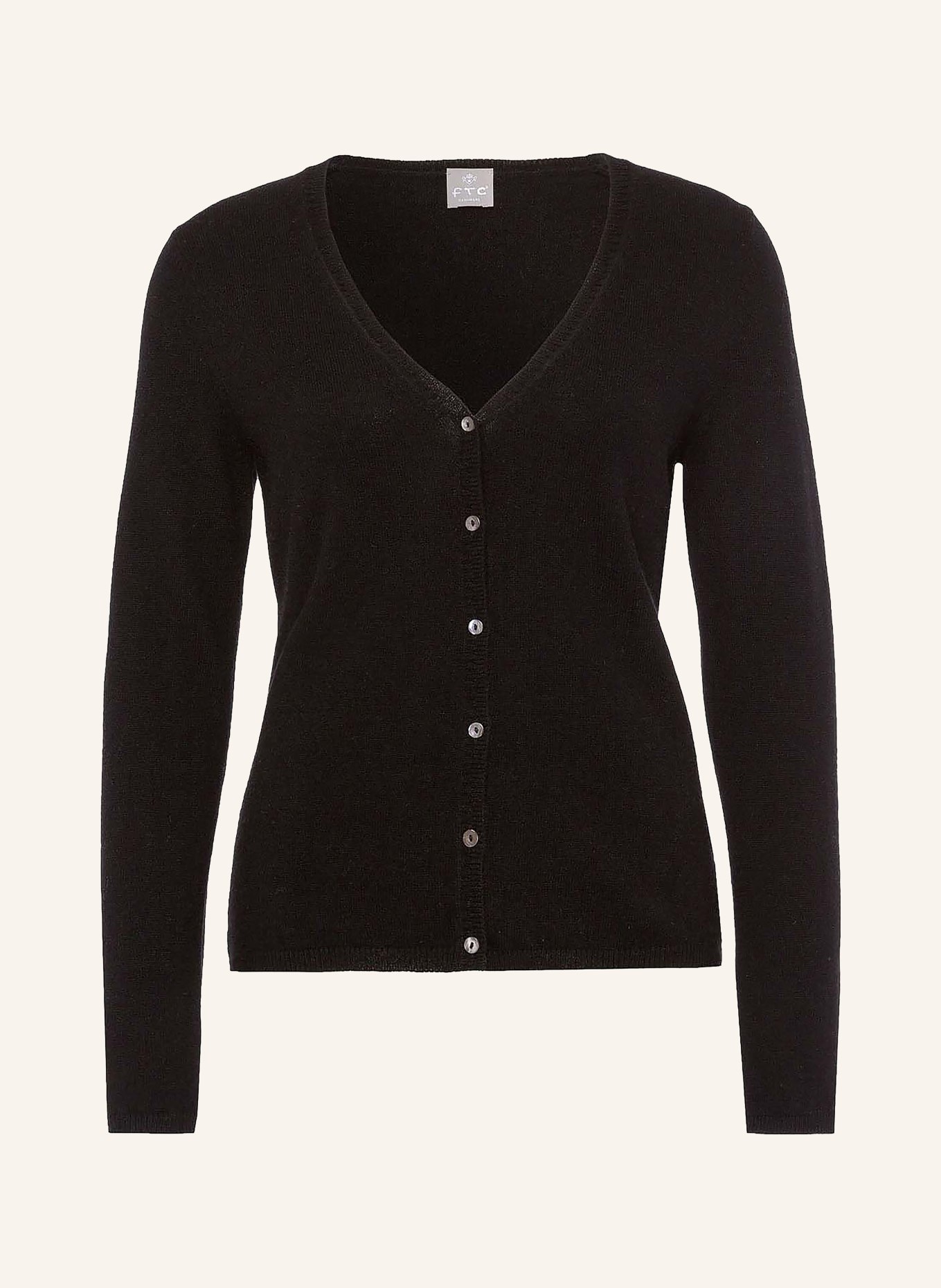FTC CASHMERE Strickjacke aus Cashmere: SCHWARZ