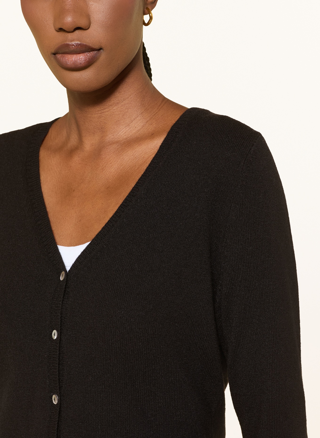 FTC CASHMERE Strickjacke aus Cashmere: SCHWARZ