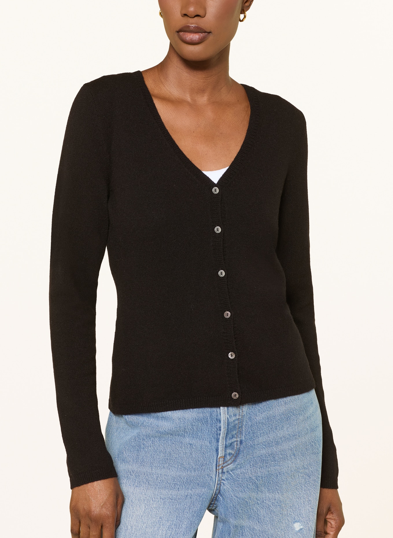 FTC CASHMERE Strickjacke aus Cashmere: SCHWARZ