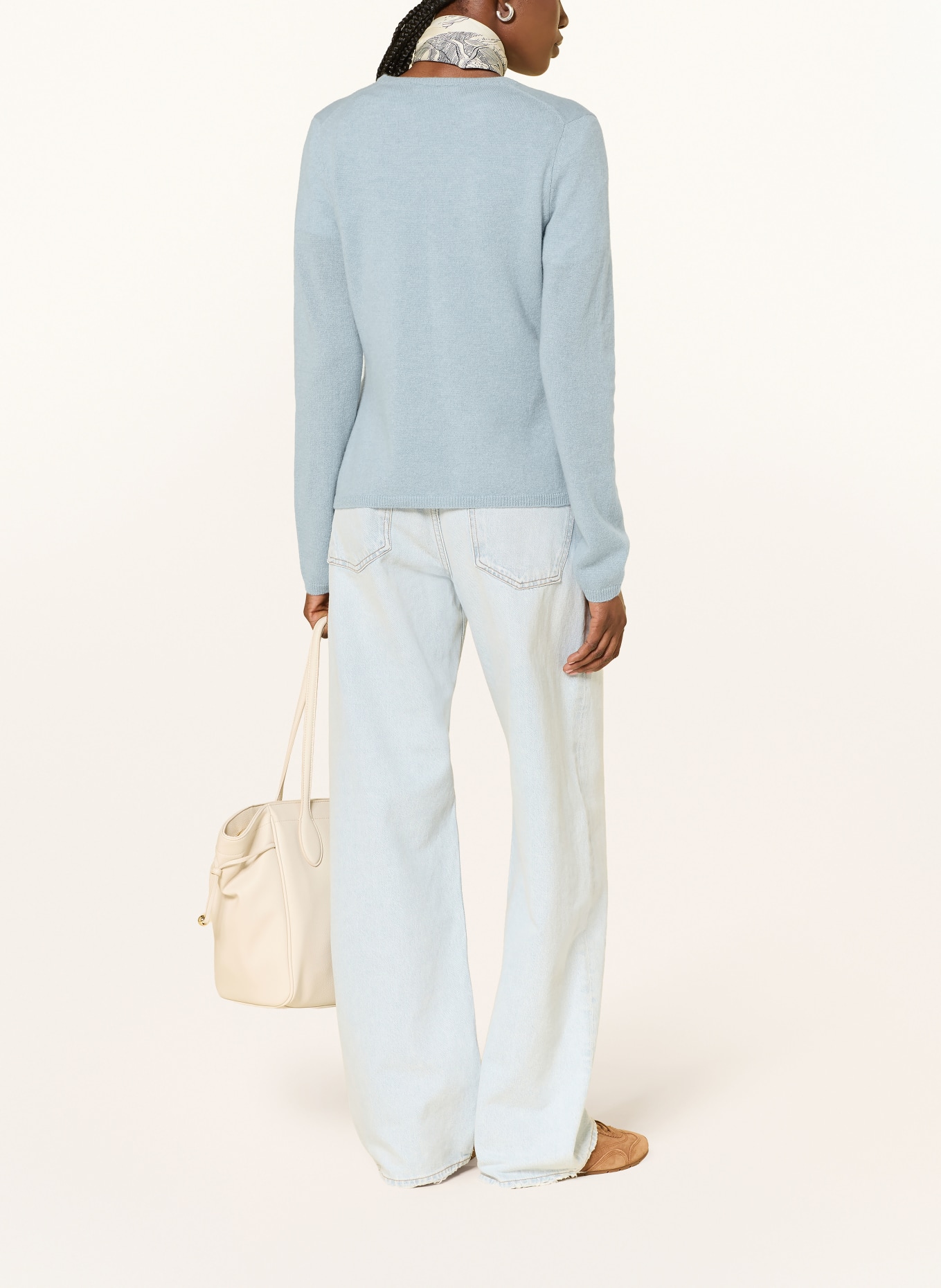 FTC CASHMERE Strickjacke aus Cashmere: HELLBLAU