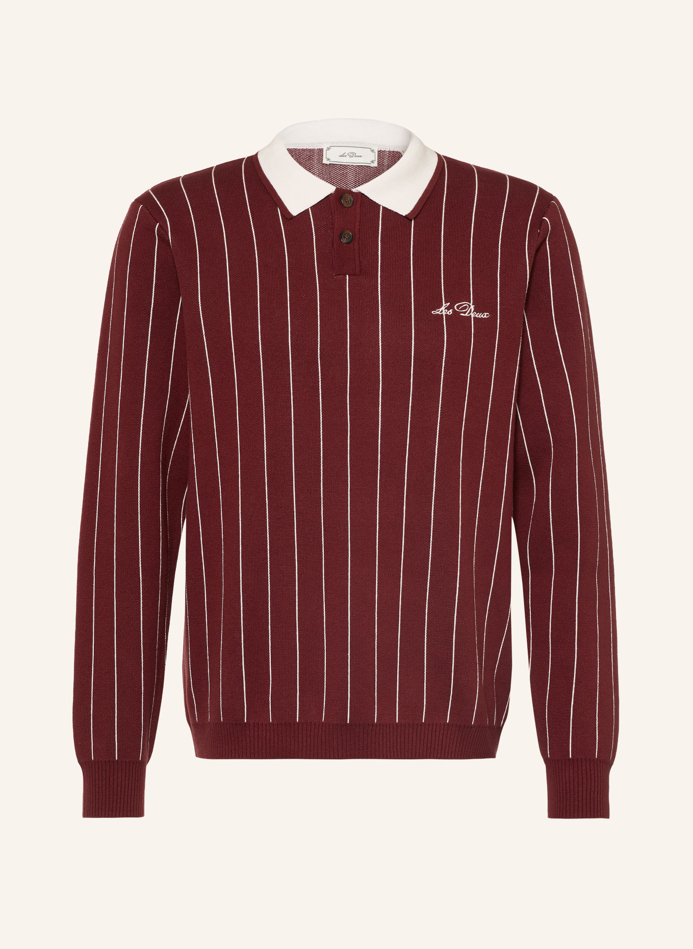 LES DEUX Rugbyshirt: DUNKELROT / WEISS
