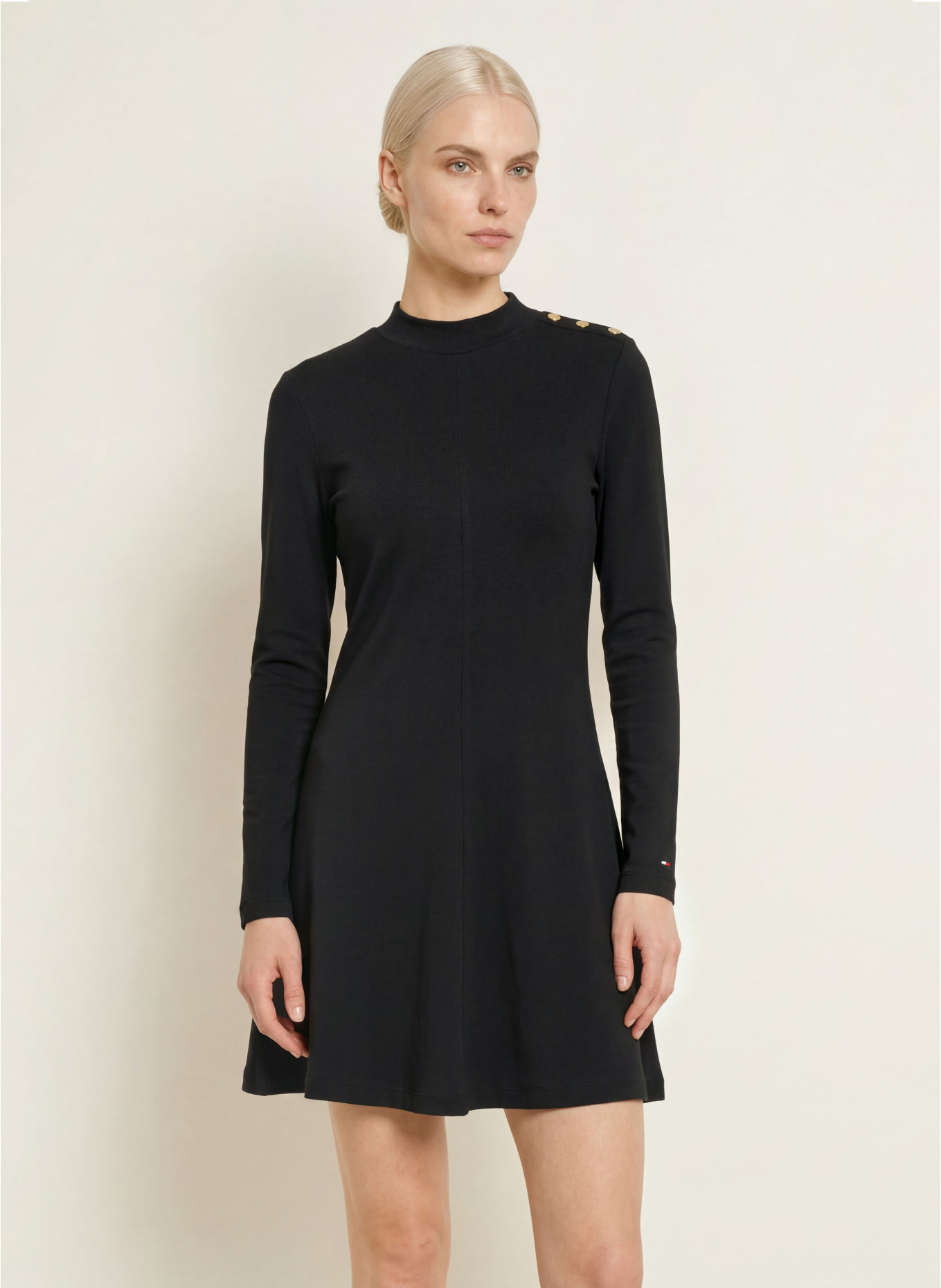 TOMMY HILFIGER Jerseykleid: SCHWARZ