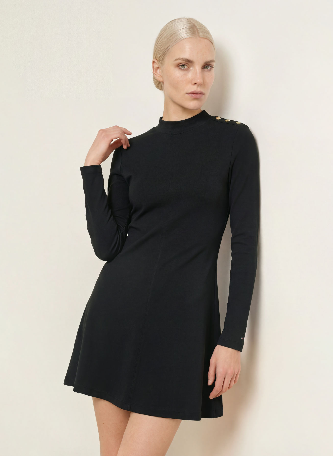 TOMMY HILFIGER Jerseykleid: SCHWARZ