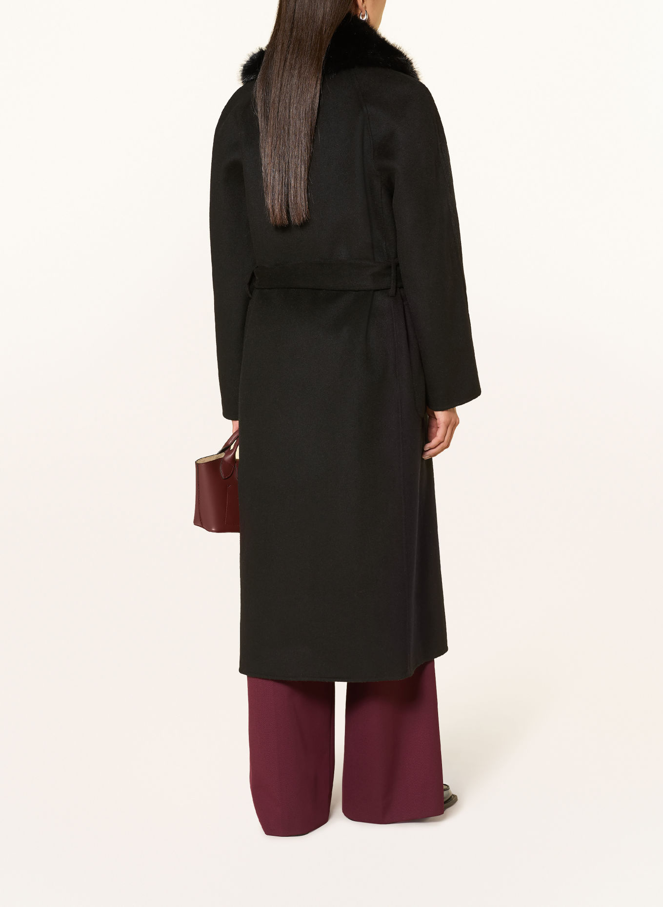 TOMMY HILFIGER Mantel mit abnehmbarem Kunstfell: SCHWARZ