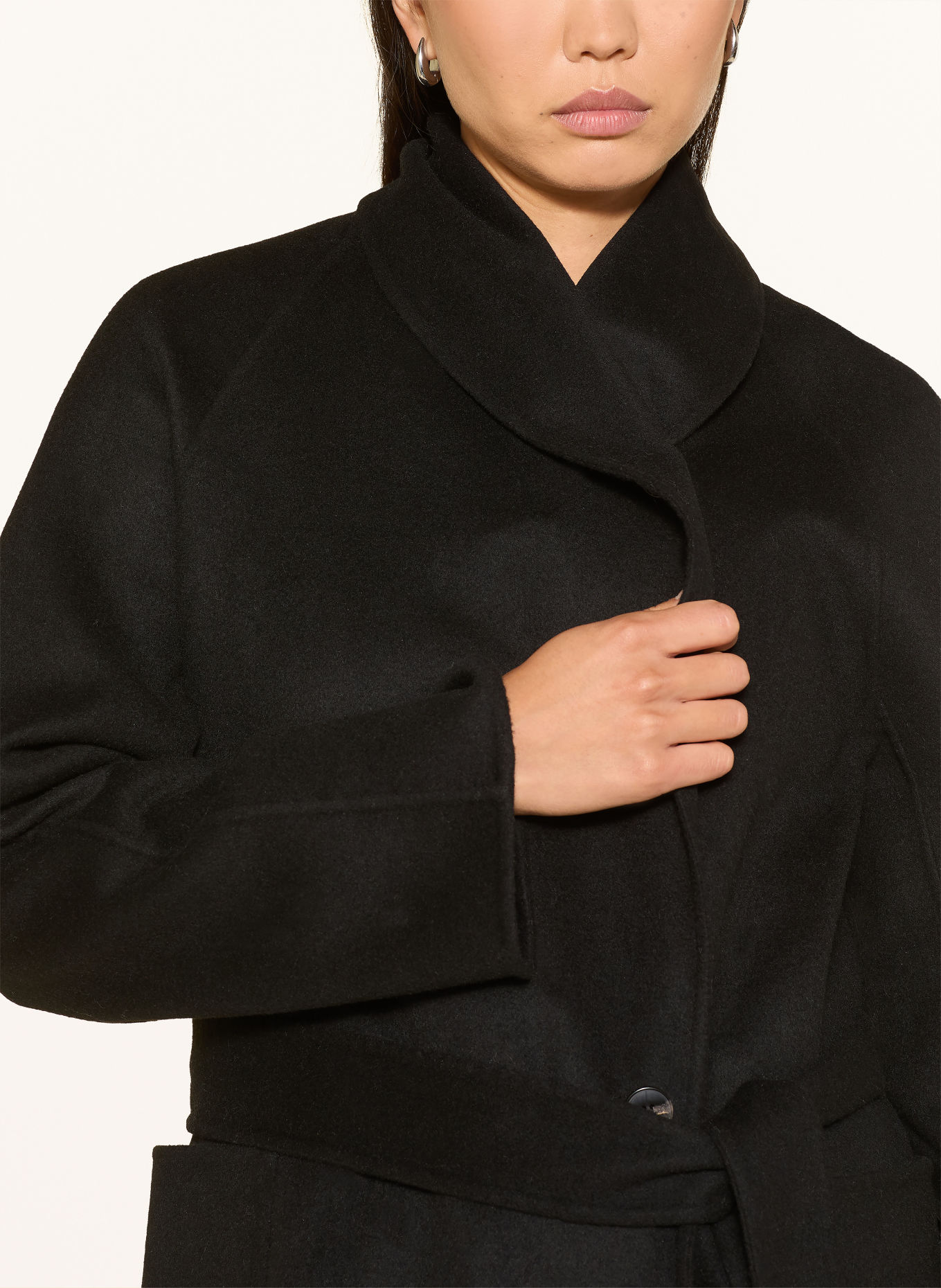 TOMMY HILFIGER Mantel mit abnehmbarem Kunstfell: SCHWARZ