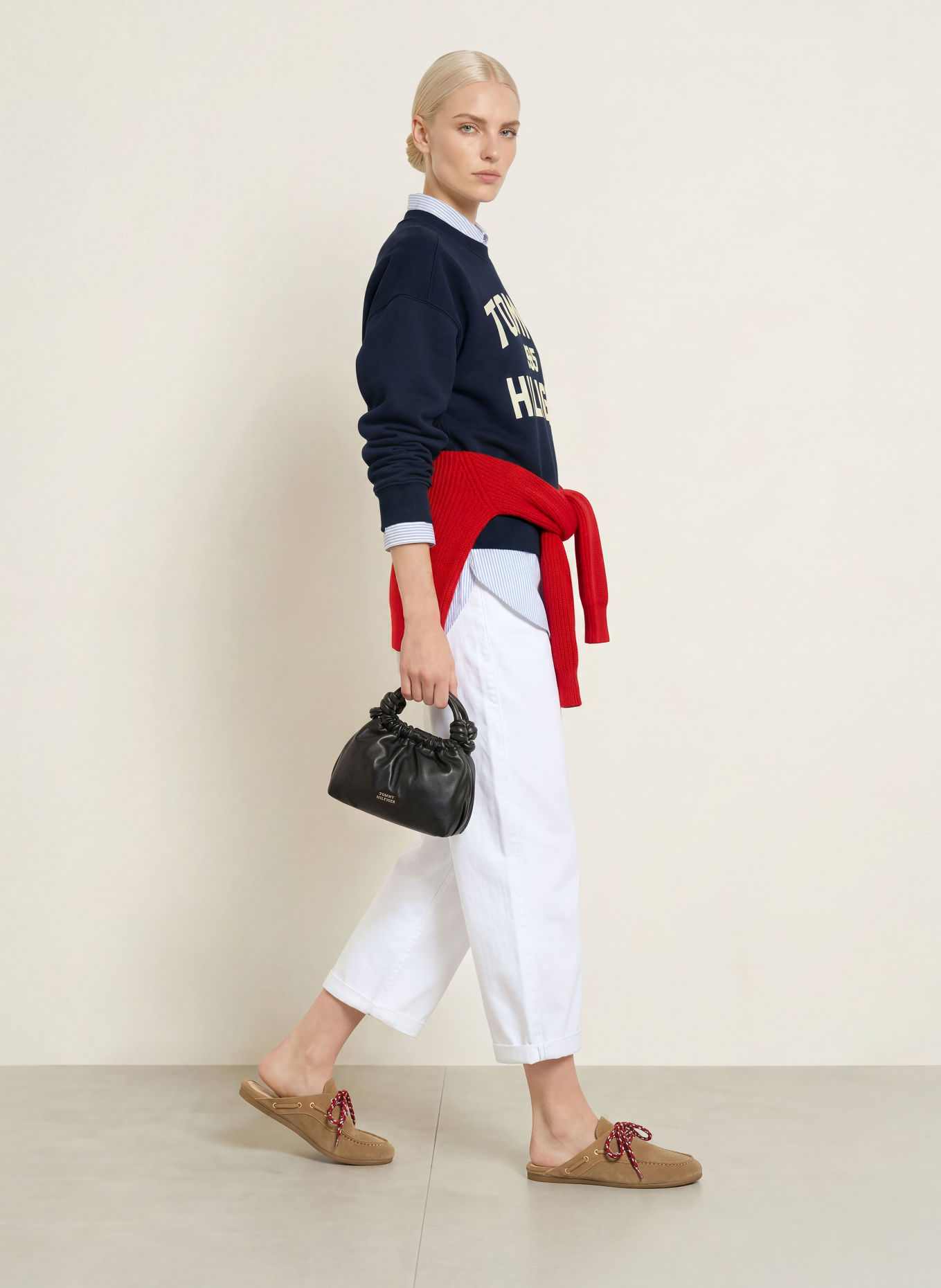 TOMMY HILFIGER Sweatshirt: DUNKELBLAU / HELLGELB