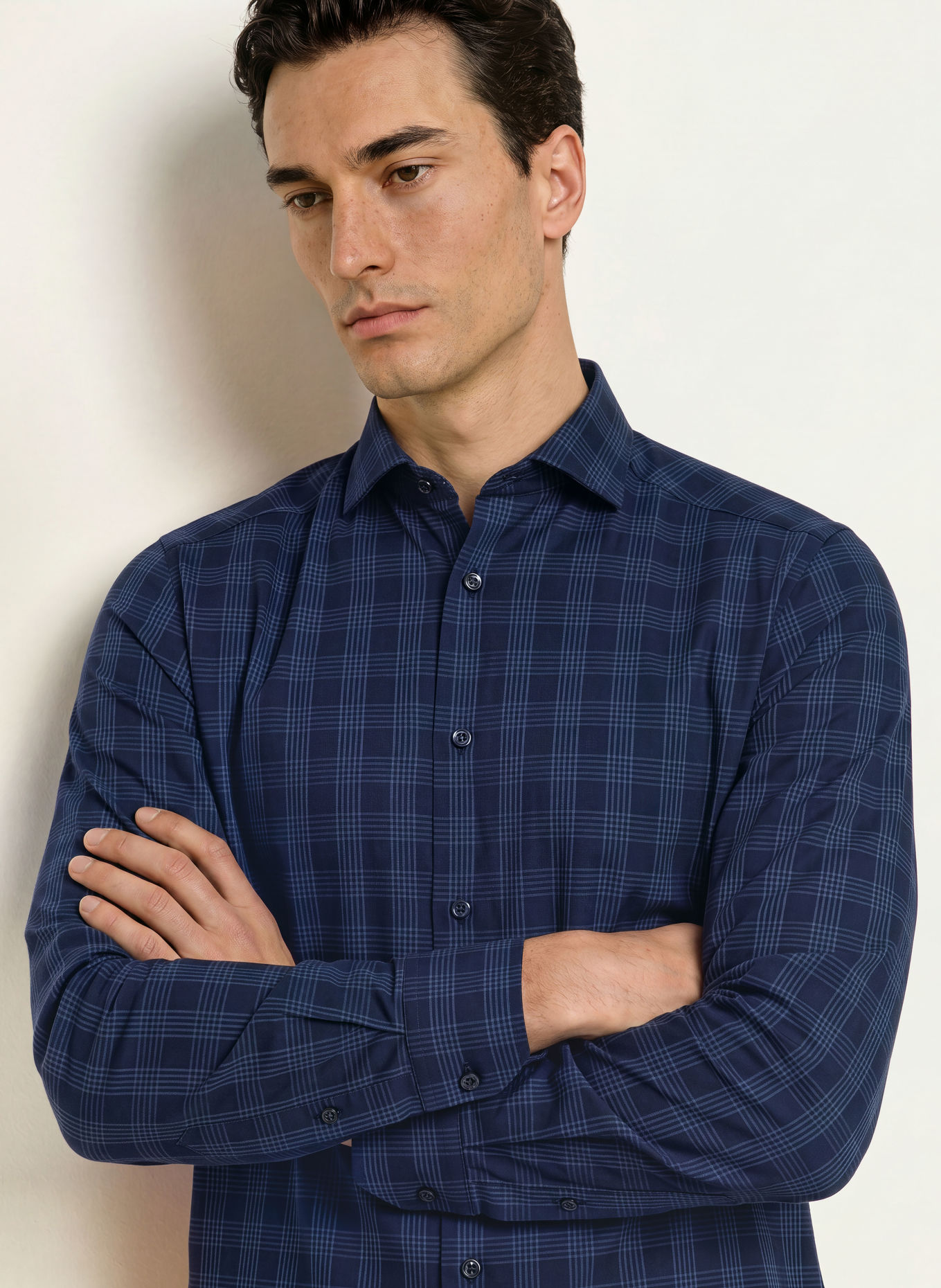 OLYMP Chemise Smart, coupe moderne: BLEU FONCÉ / BLEU