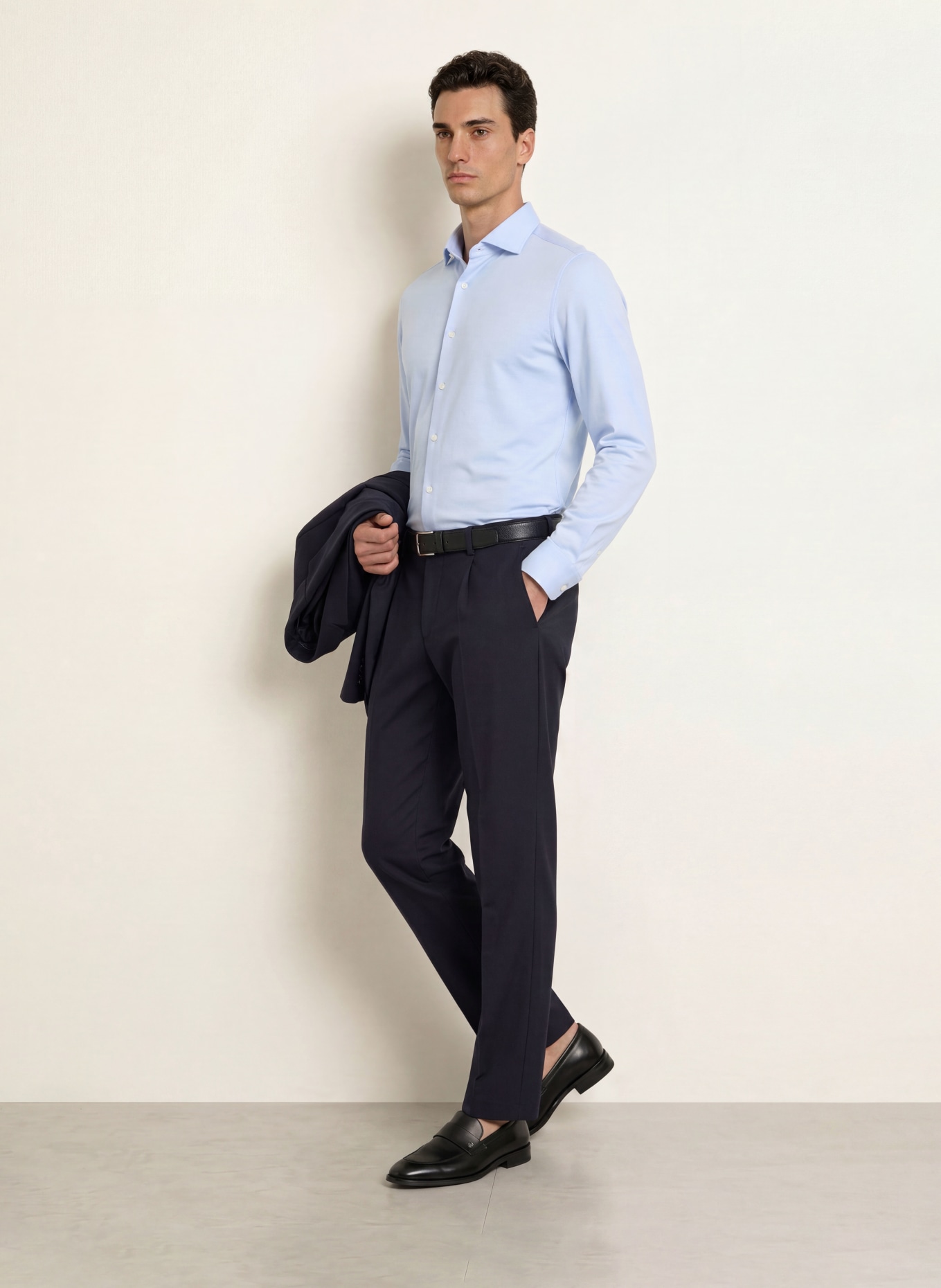 OLYMP Hemd Japanese Knitted modern fit: HELLBLAU